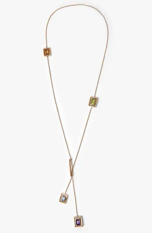PIVOTING MULTI GEM NECKLACE 016