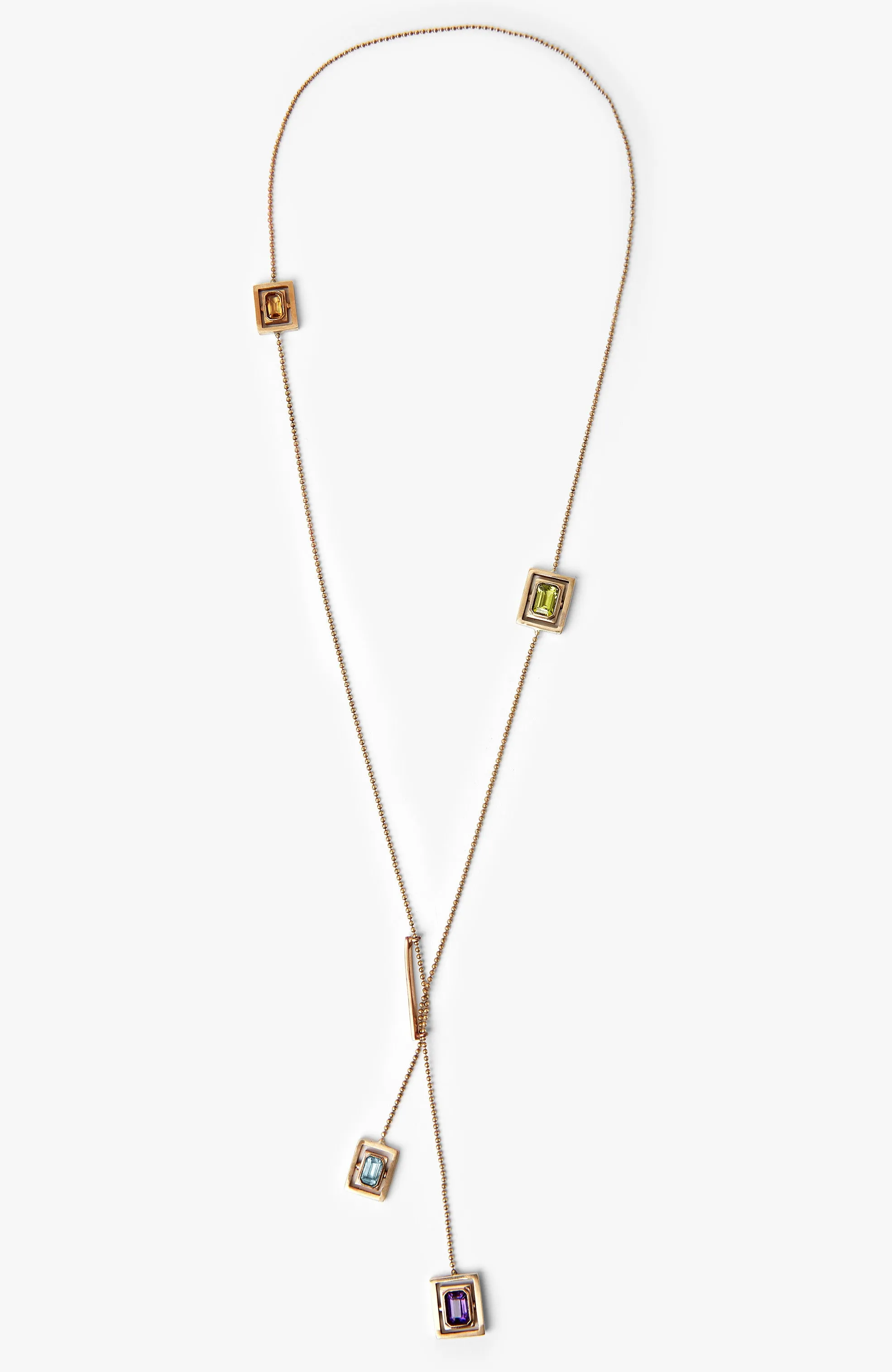 PIVOTING MULTI GEM NECKLACE 016