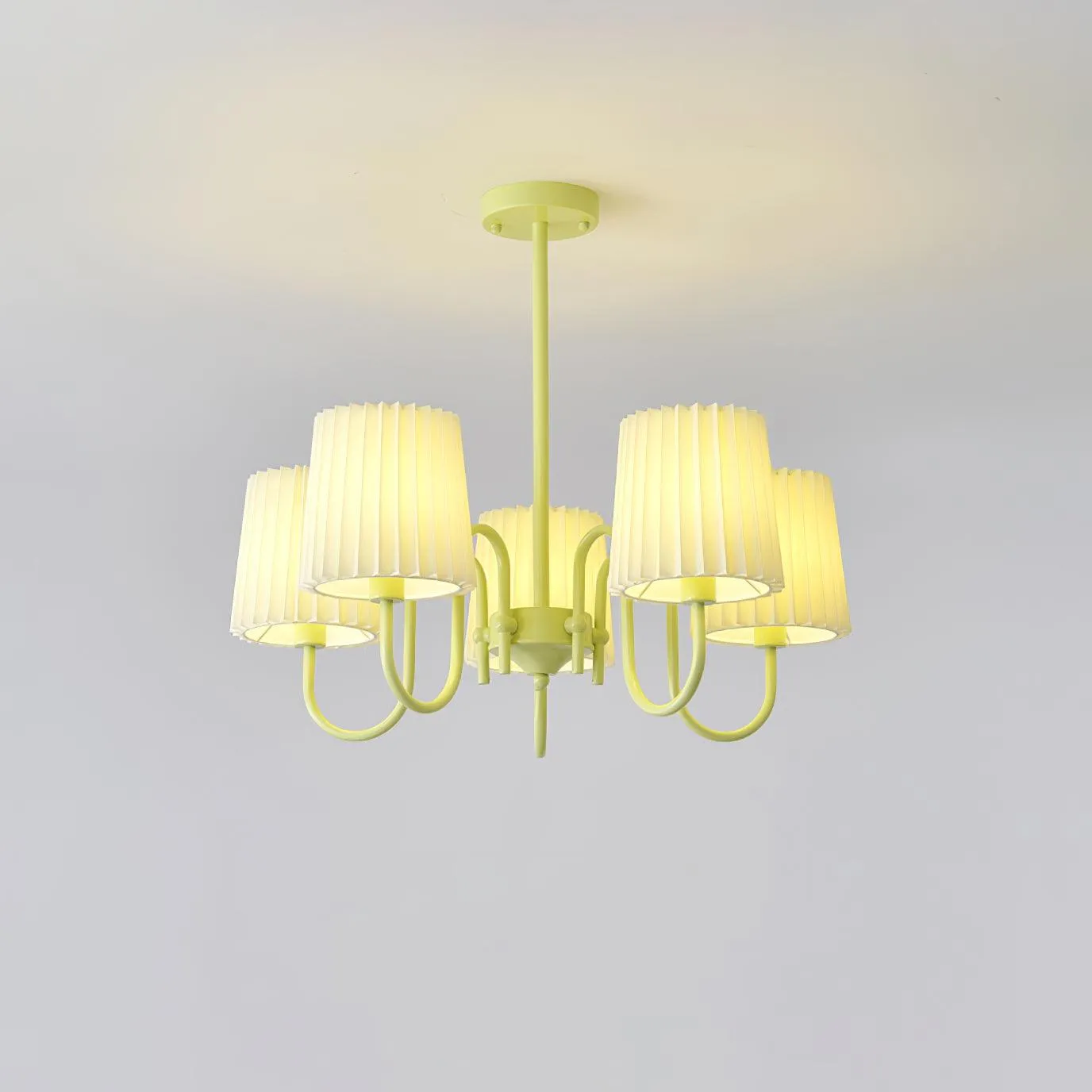 Pleated Fabric Matcha Chandelier