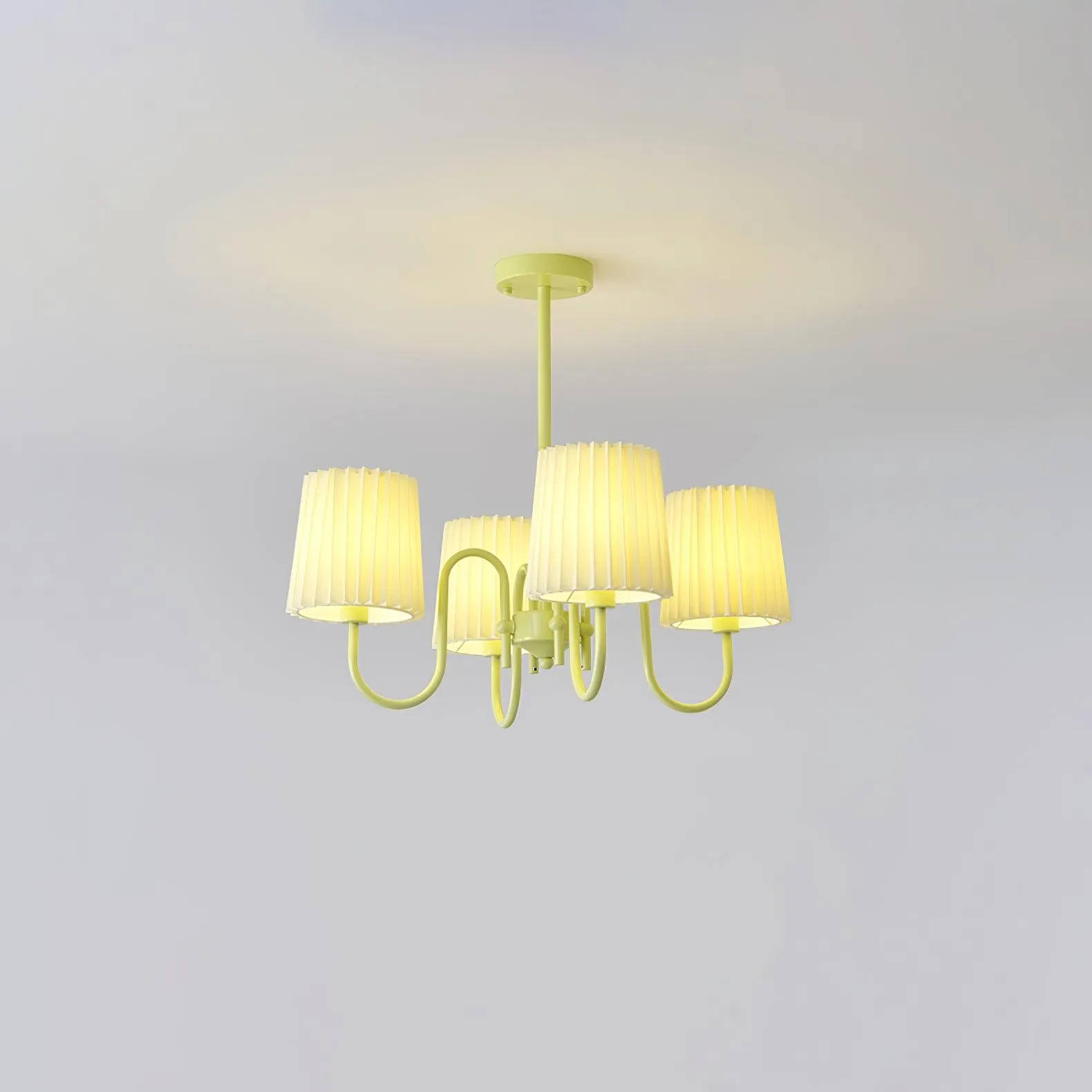 Pleated Fabric Matcha Chandelier
