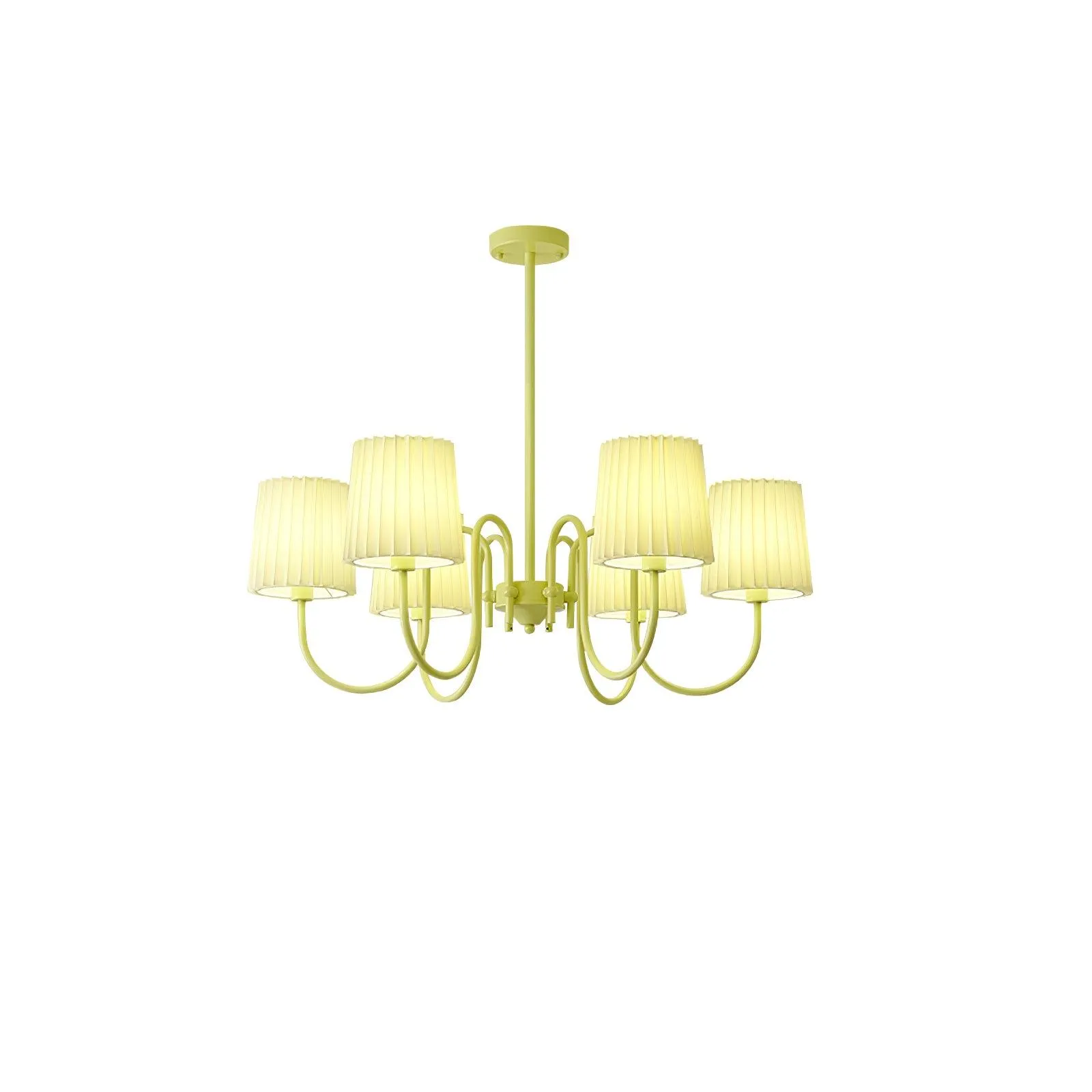 Pleated Fabric Matcha Chandelier