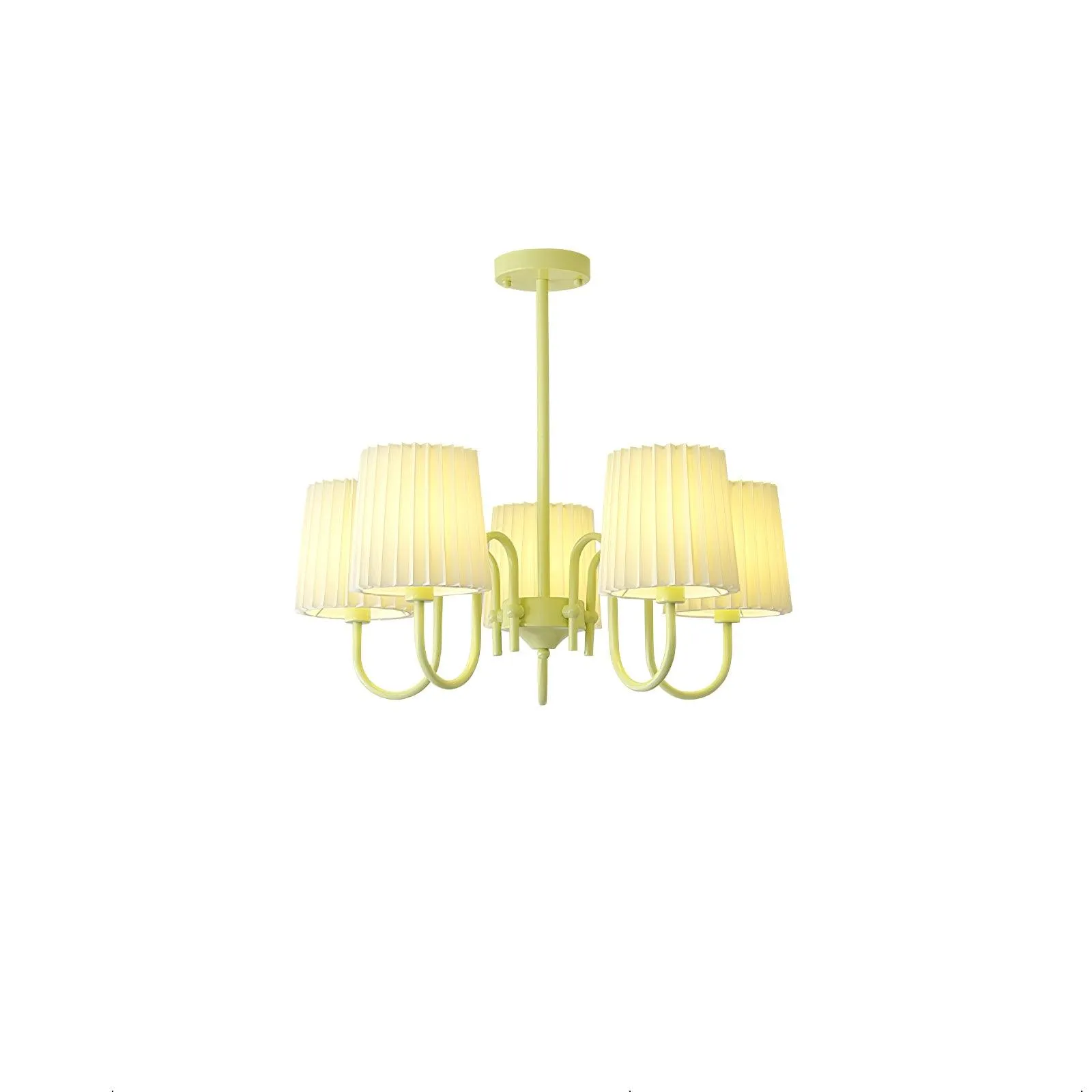 Pleated Fabric Matcha Chandelier