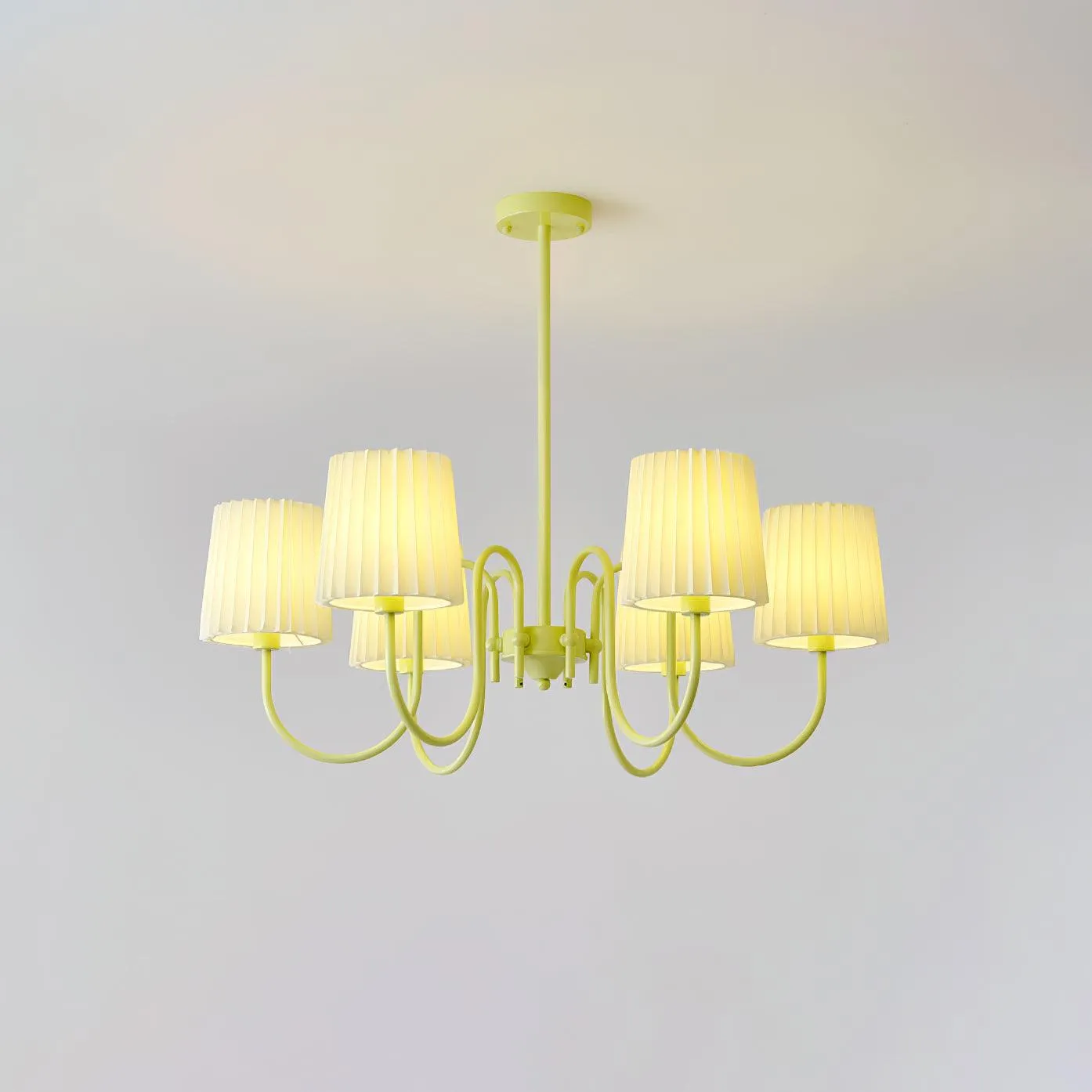 Pleated Fabric Matcha Chandelier