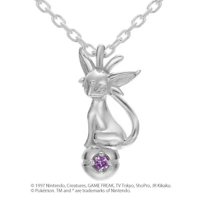 [Pokémon]Espeon & Pokéball necklace K18 white gold