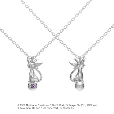 [Pokémon]Espeon & Pokéball necklace K18 white gold