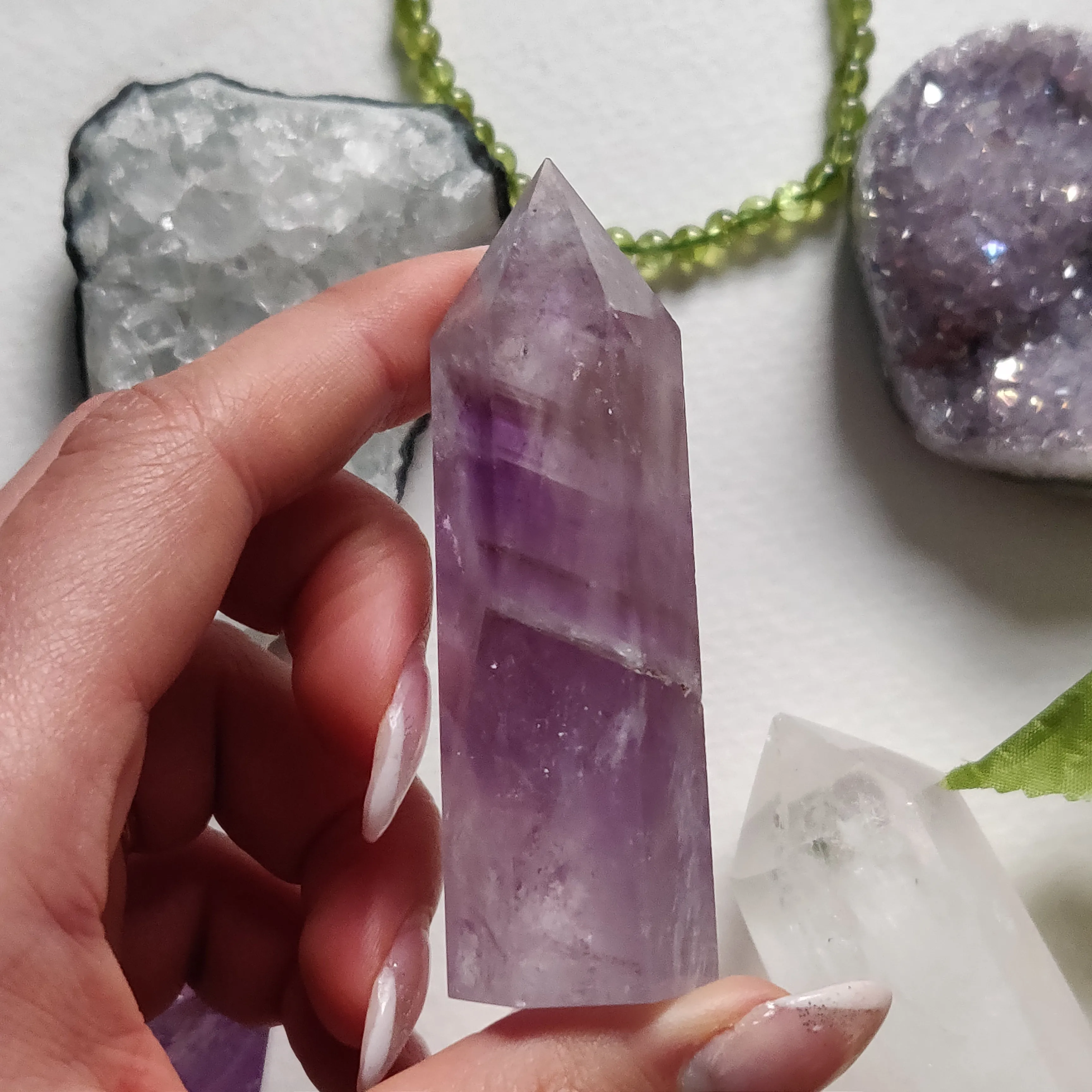 Polished Smoky Amethyst Point (#4)