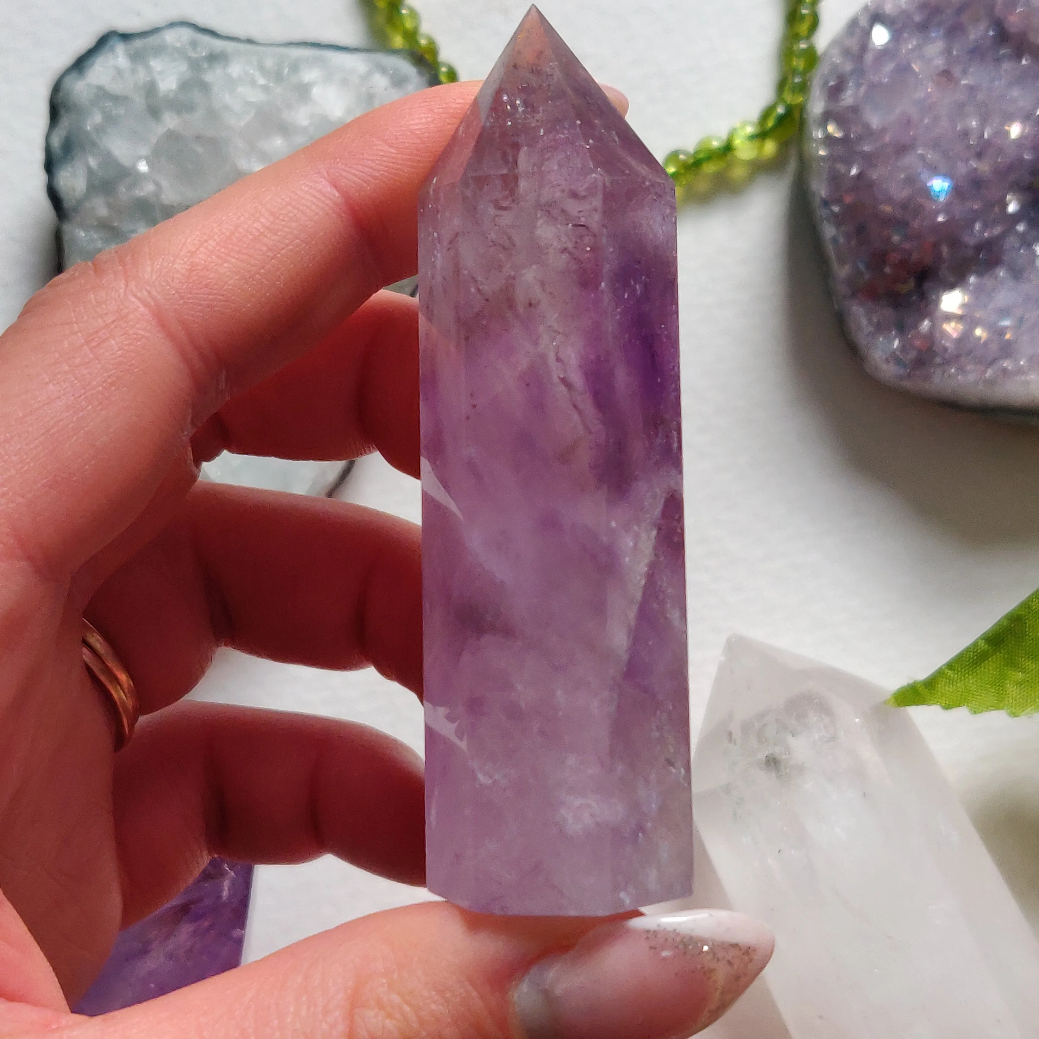 Polished Smoky Amethyst Point (#4)