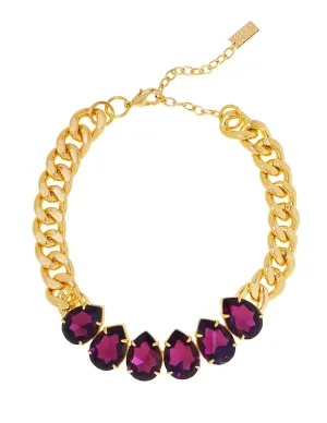 POWER DROP STATEMENT NECKLACE (AMETHYST)