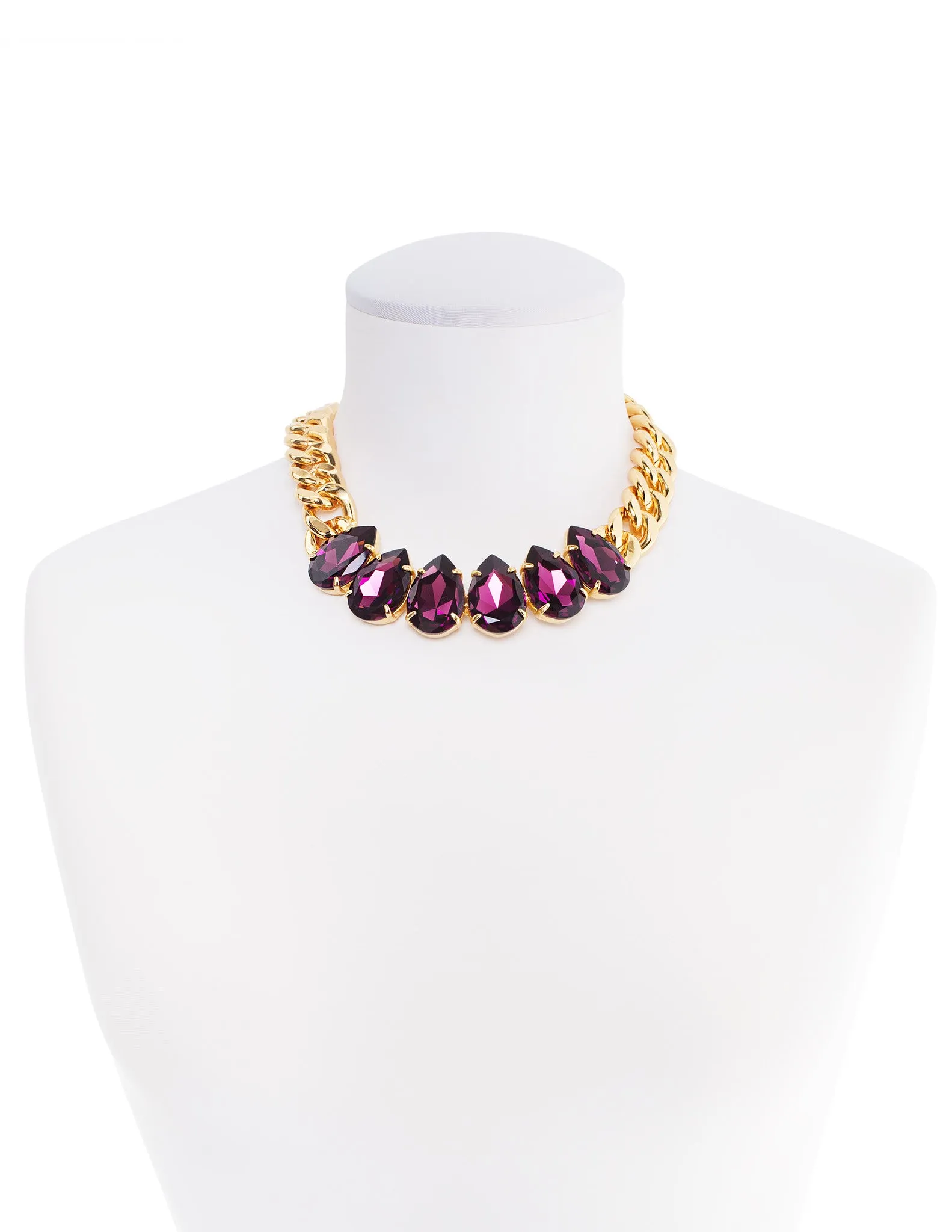 POWER DROP STATEMENT NECKLACE (AMETHYST)