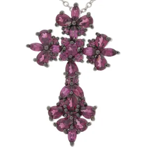 Purple Garnet Sterling Silver Pendant with Accent