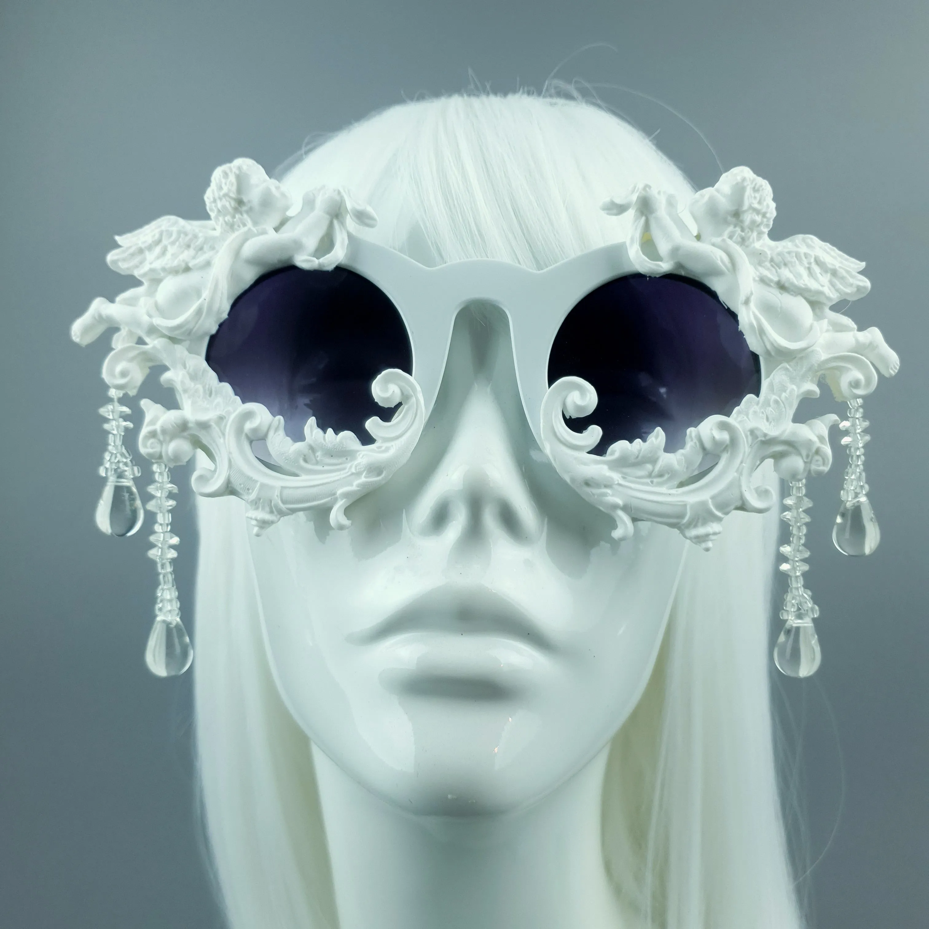 "Siofra" White Cherub, Filigree & Beading Sunglasses