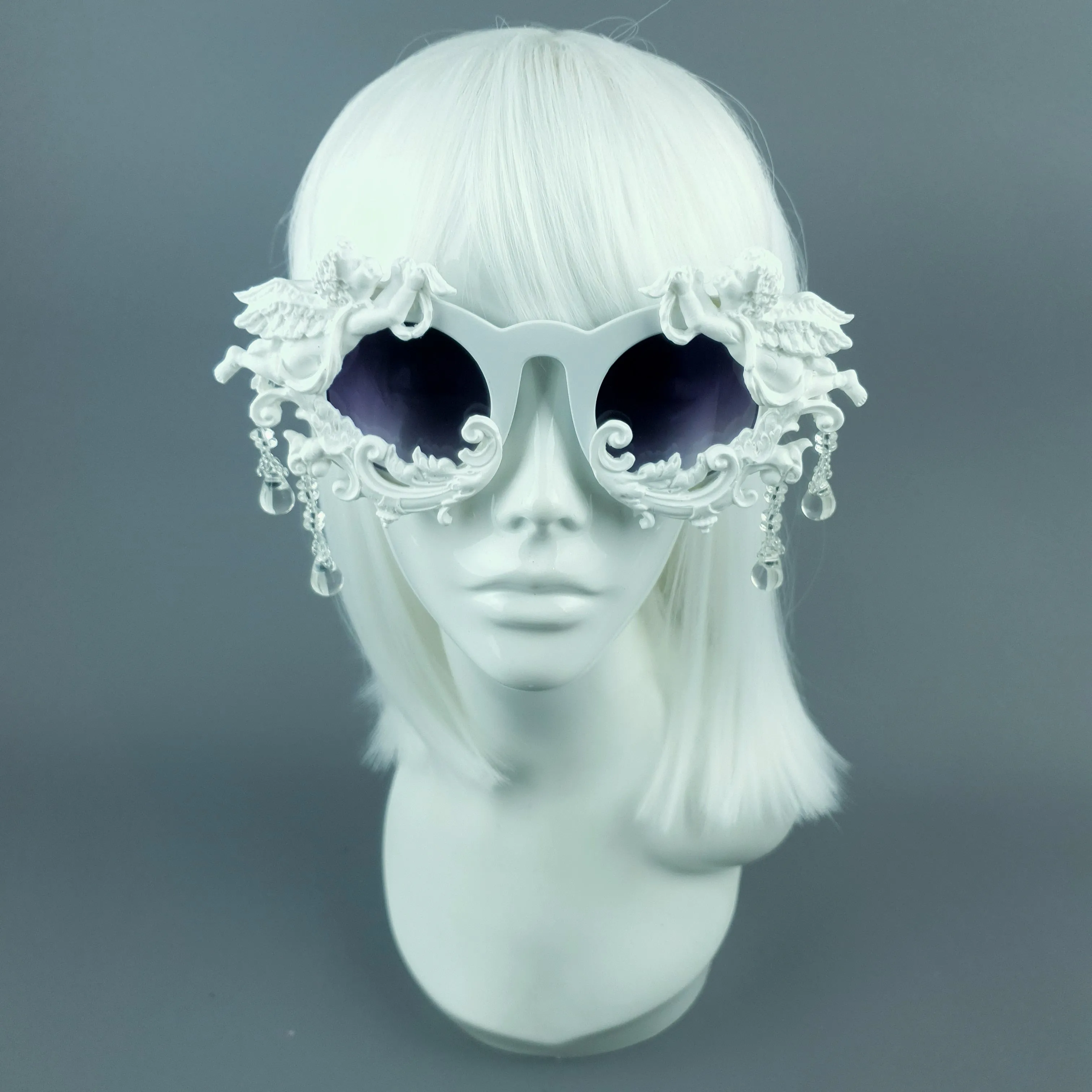"Siofra" White Cherub, Filigree & Beading Sunglasses
