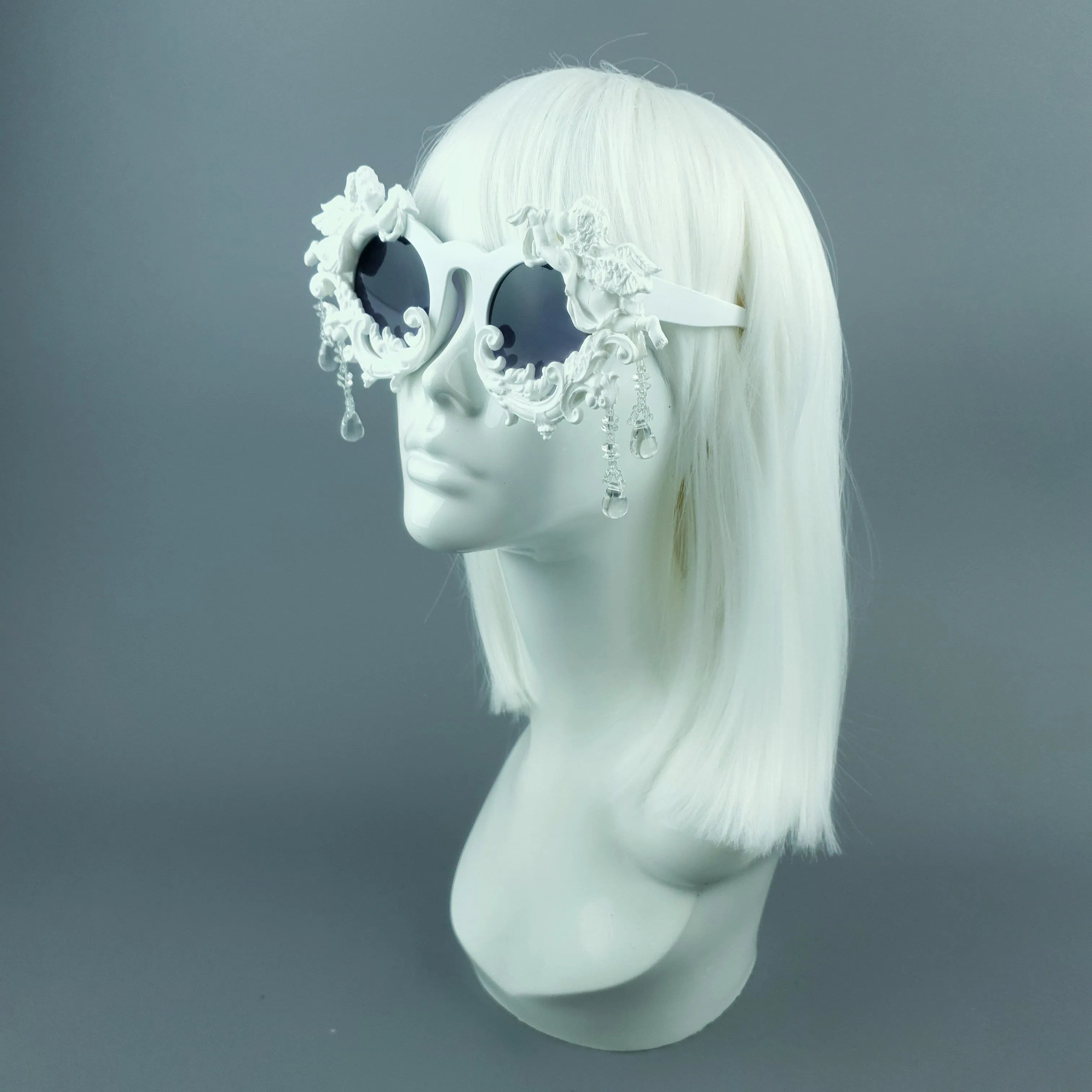 "Siofra" White Cherub, Filigree & Beading Sunglasses