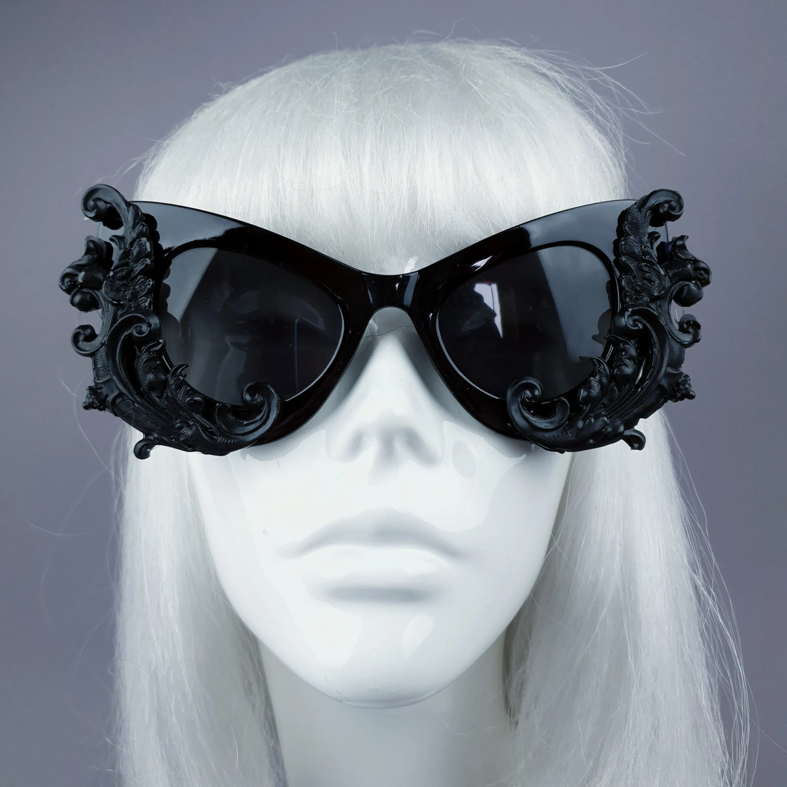 "Valencia" Black Filigree Catseye Sunglasses