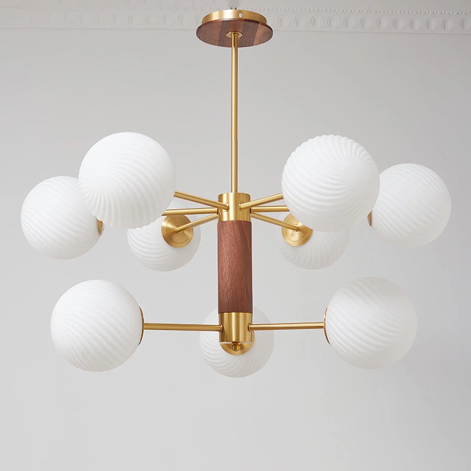 Ribbed Babble Glass Chandelier