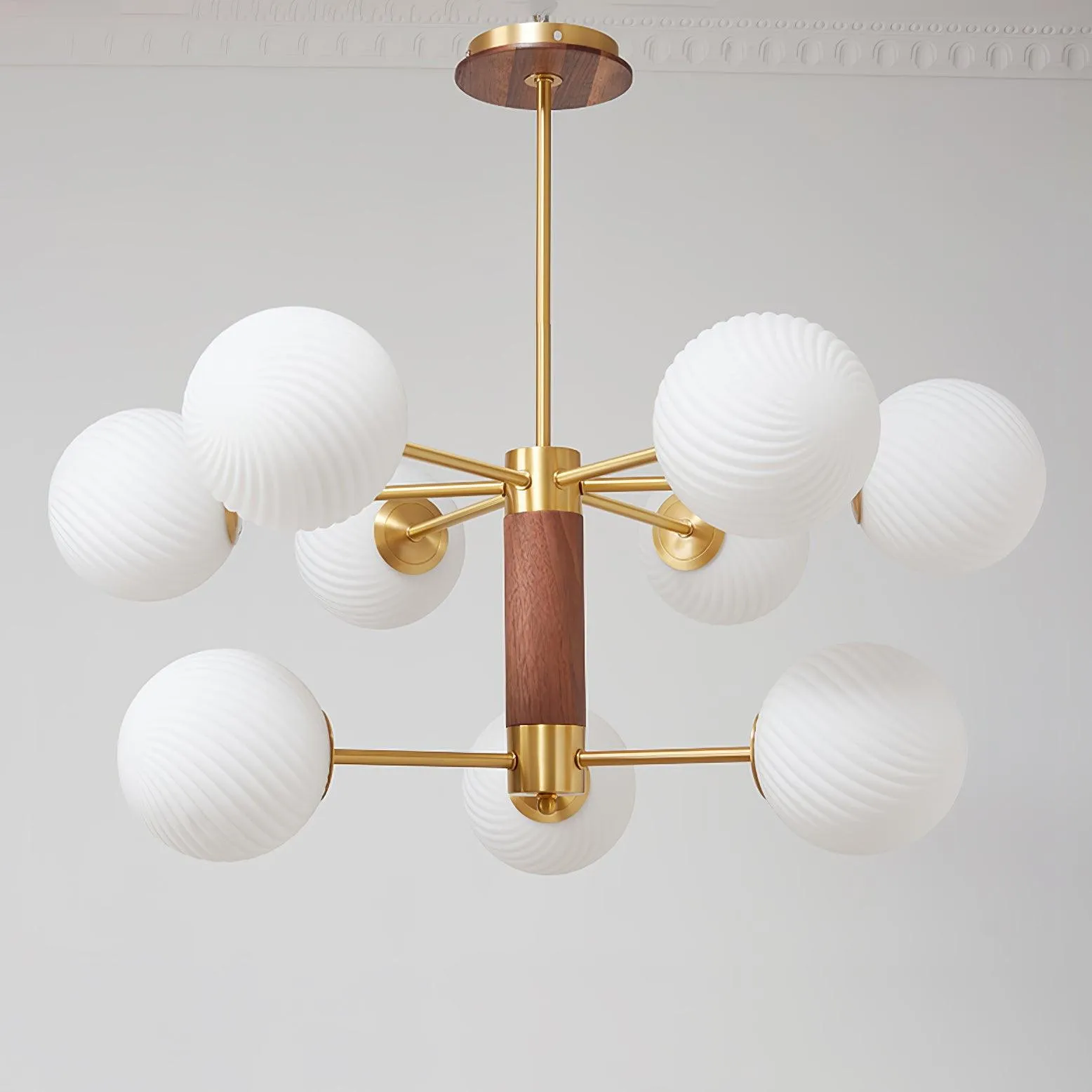 Ribbed Babble Glass Chandelier