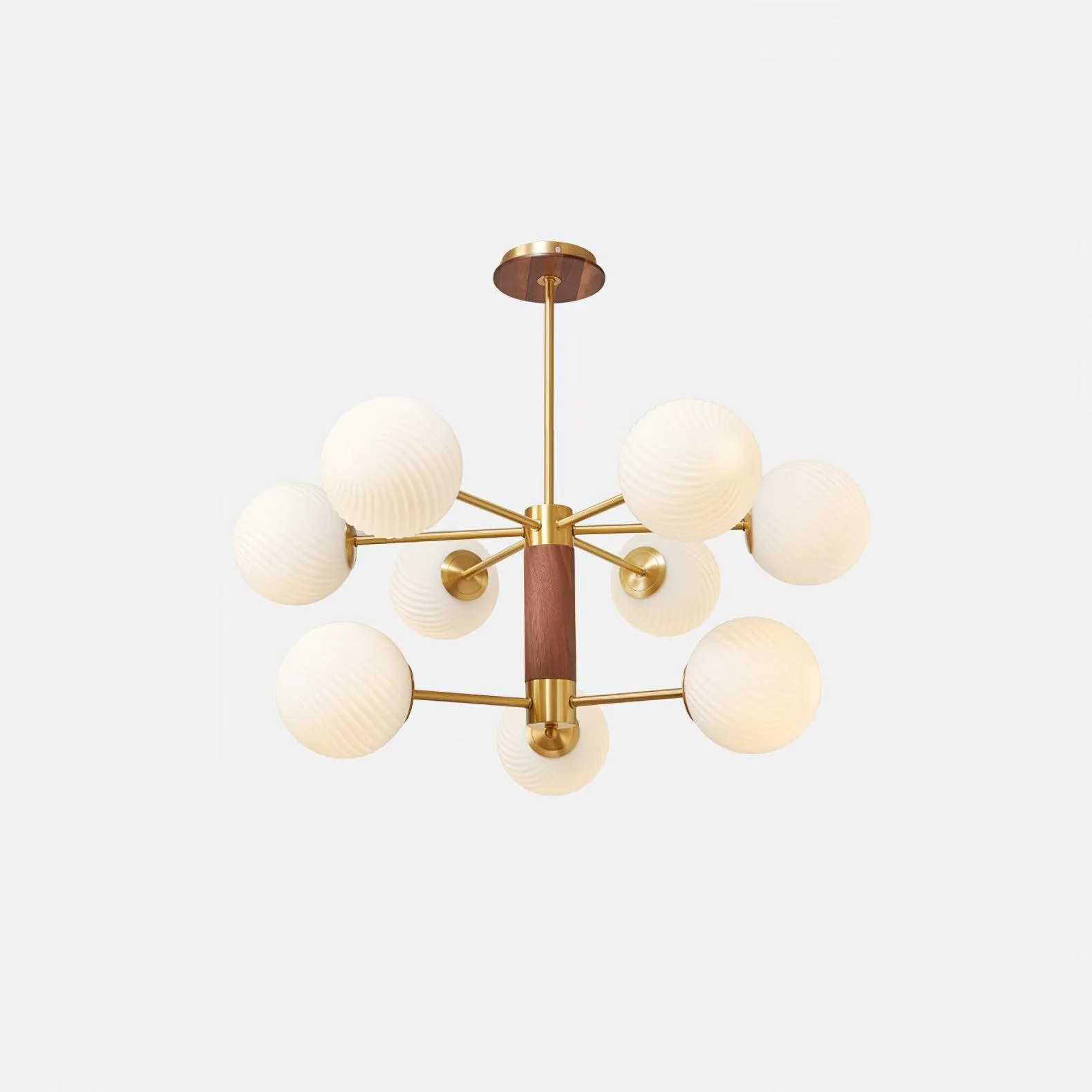 Ribbed Babble Glass Chandelier