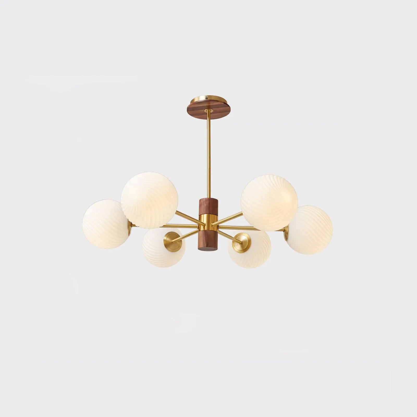 Ribbed Babble Glass Chandelier