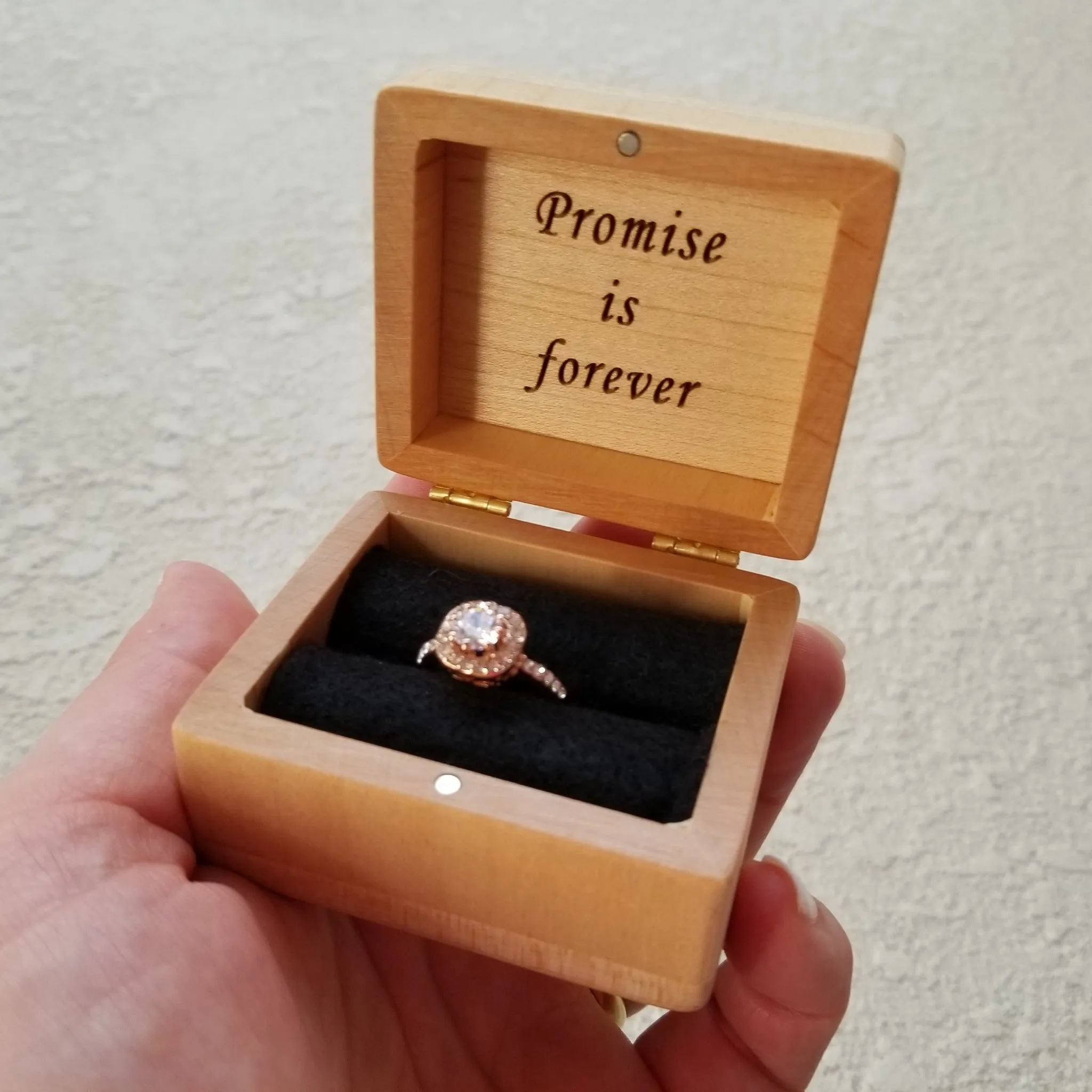 Ring box with heart, personalized, monogrammed