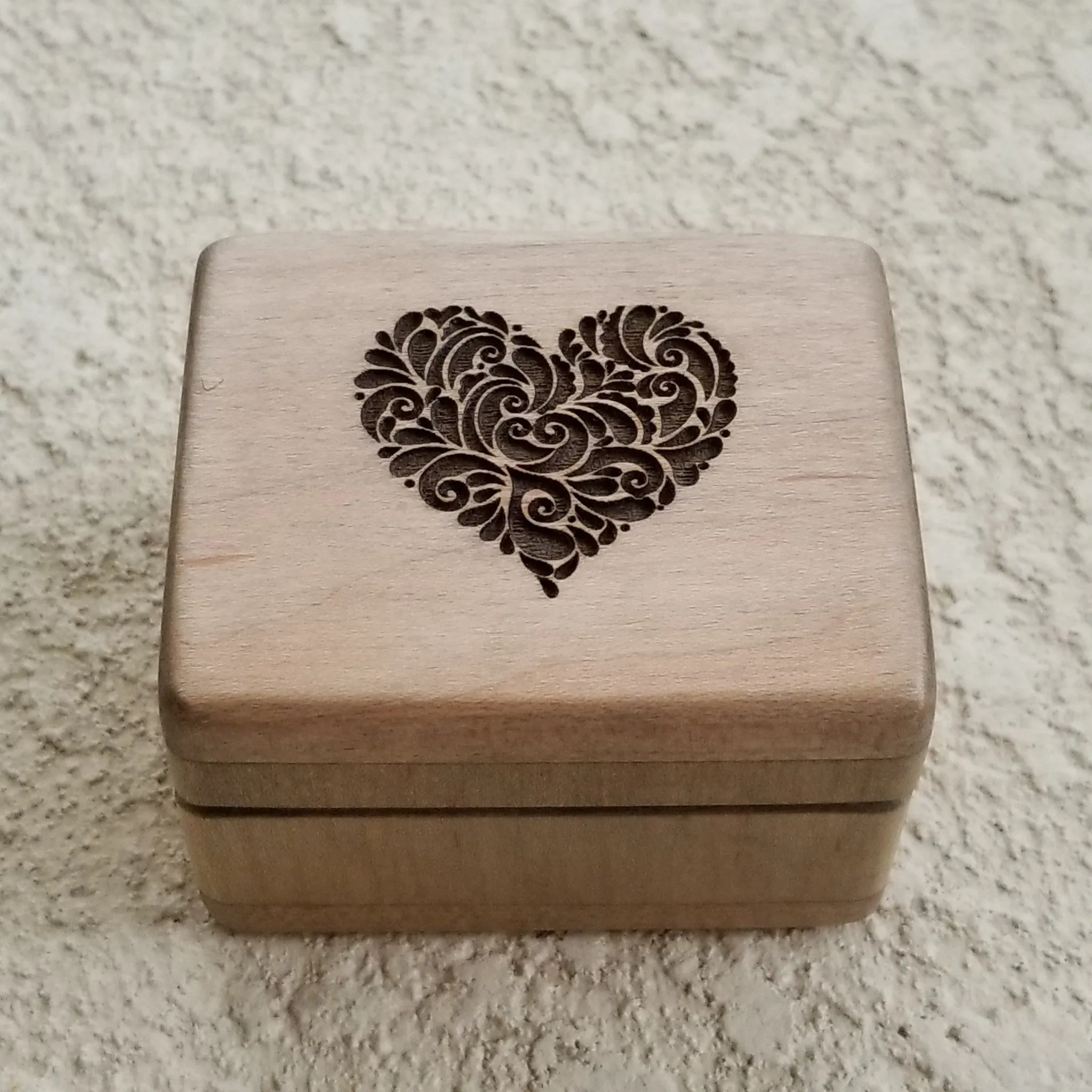 Ring box with heart, personalized, monogrammed