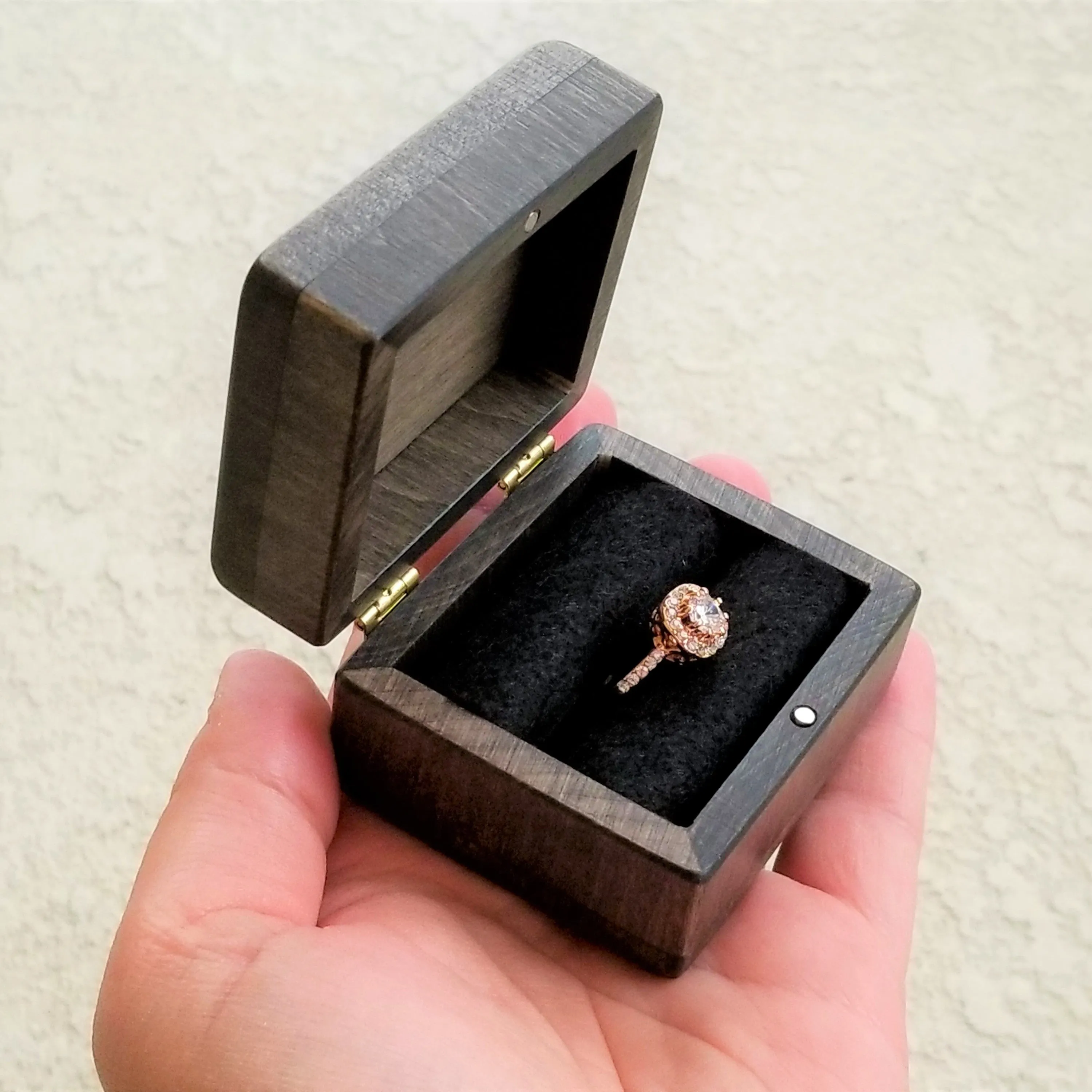 Ring box with heart, personalized, monogrammed