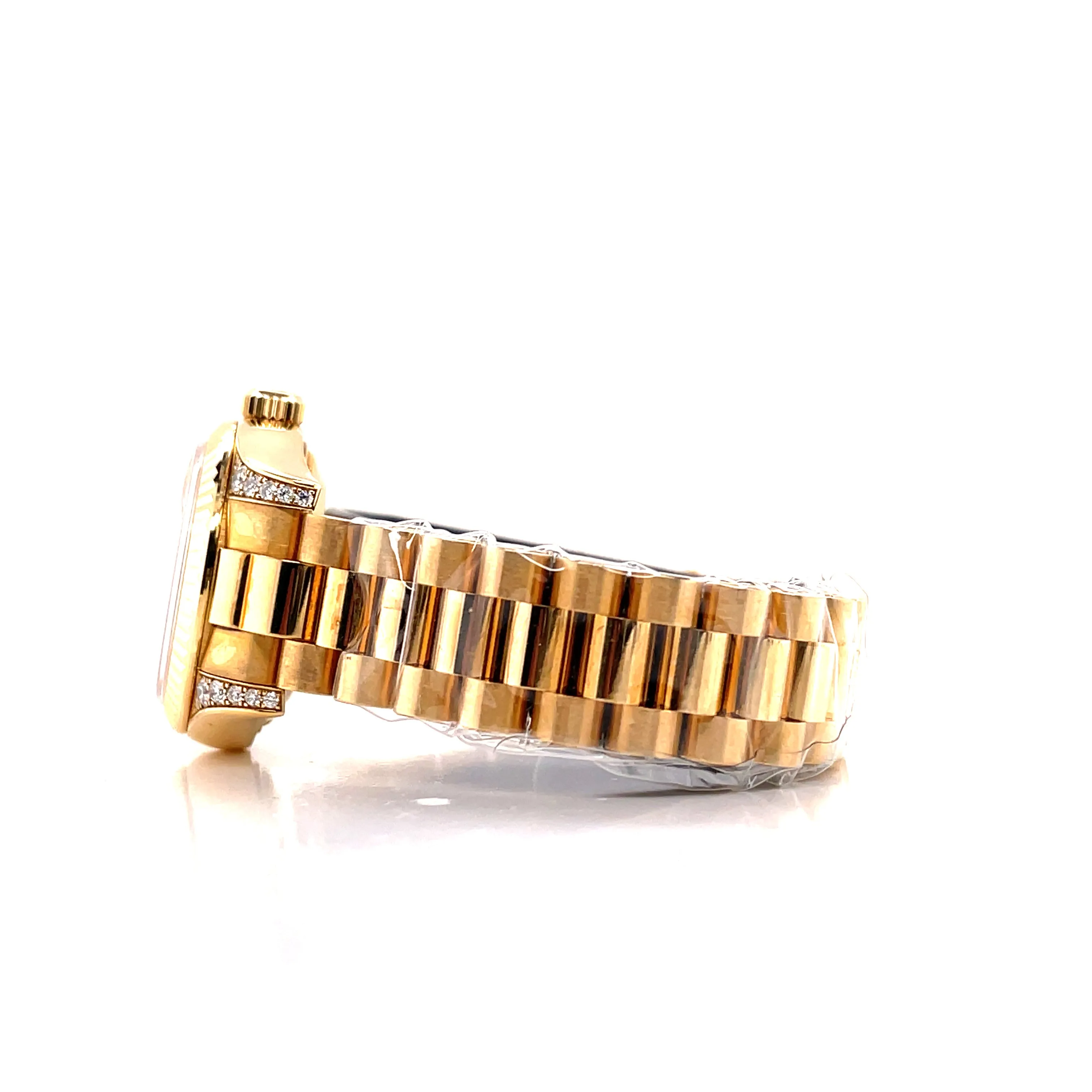 Rolex Lady-Datejust 26mm Yellow Gold Champagne Roman and Factory Ruby Dial 179238 Unworn Box and Papers