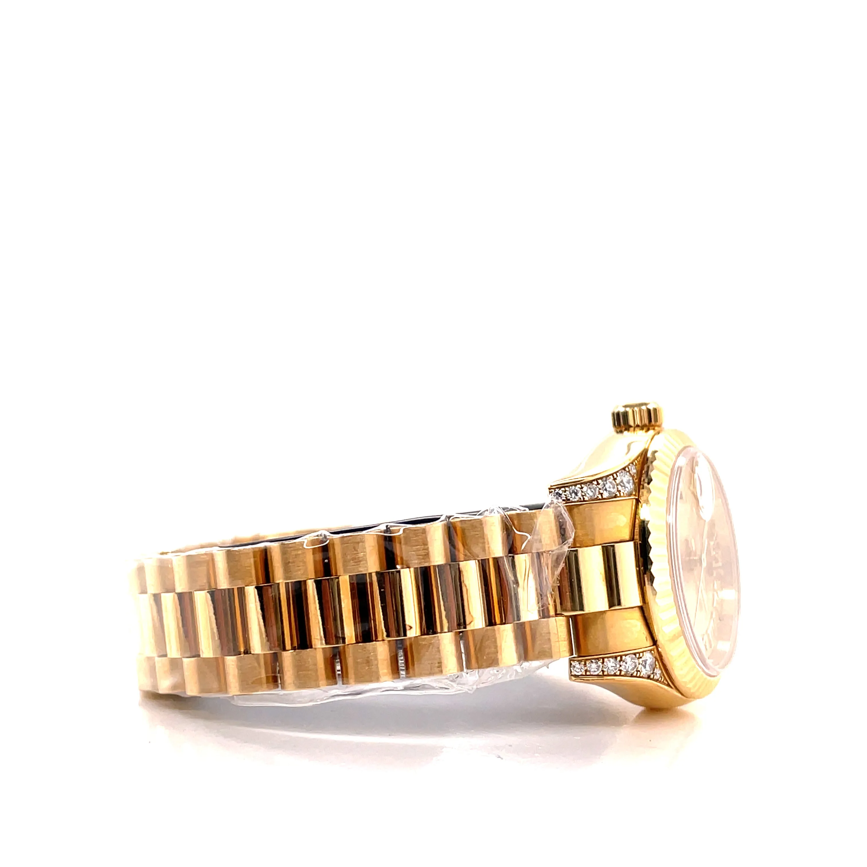 Rolex Lady-Datejust 26mm Yellow Gold Champagne Roman and Factory Ruby Dial 179238 Unworn Box and Papers