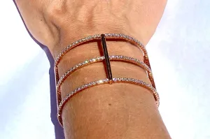 Rose Gold Triple Single row bracelet