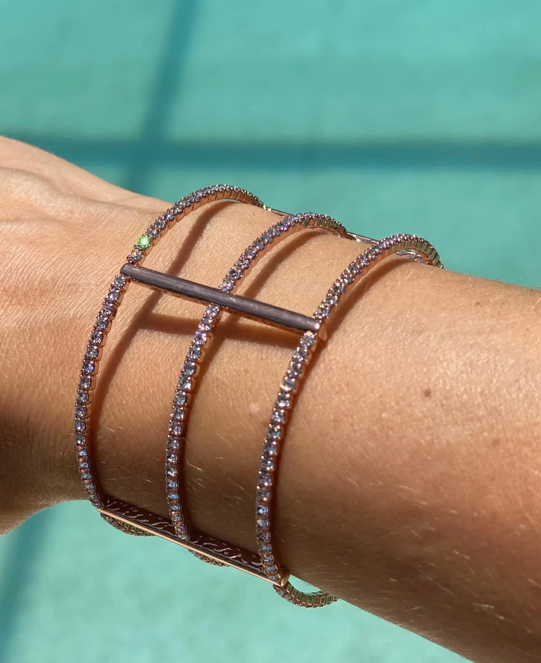 Rose Gold Triple Single row bracelet
