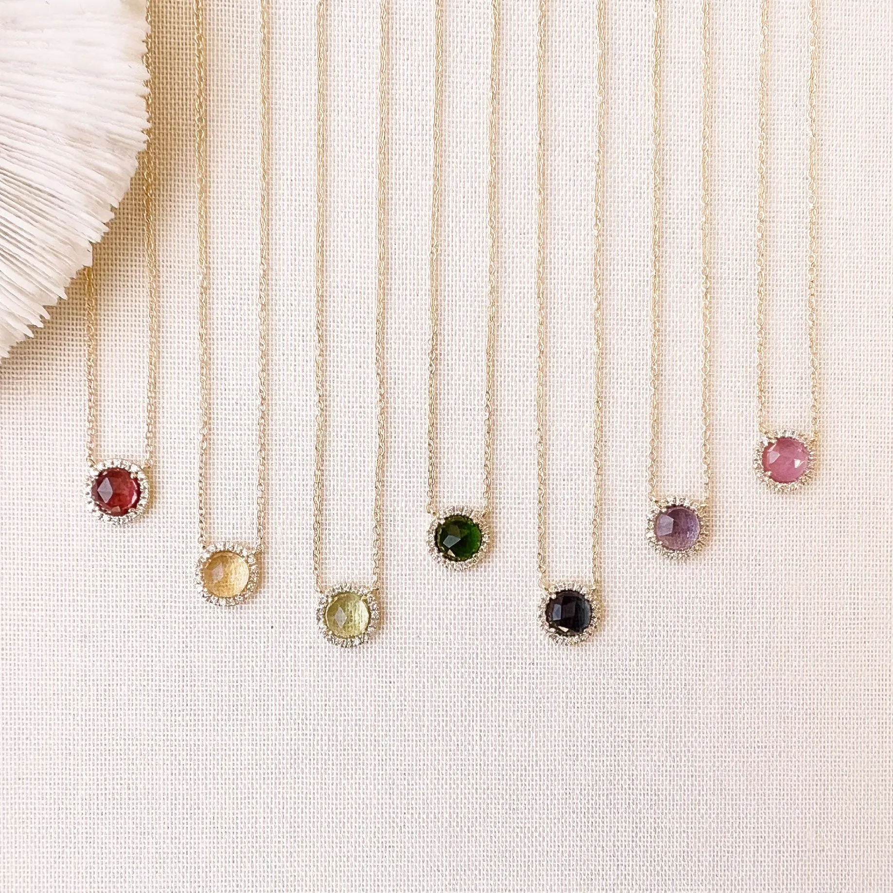 Rosie 5.0mm Rainbow Moonstone & Diamond Necklace