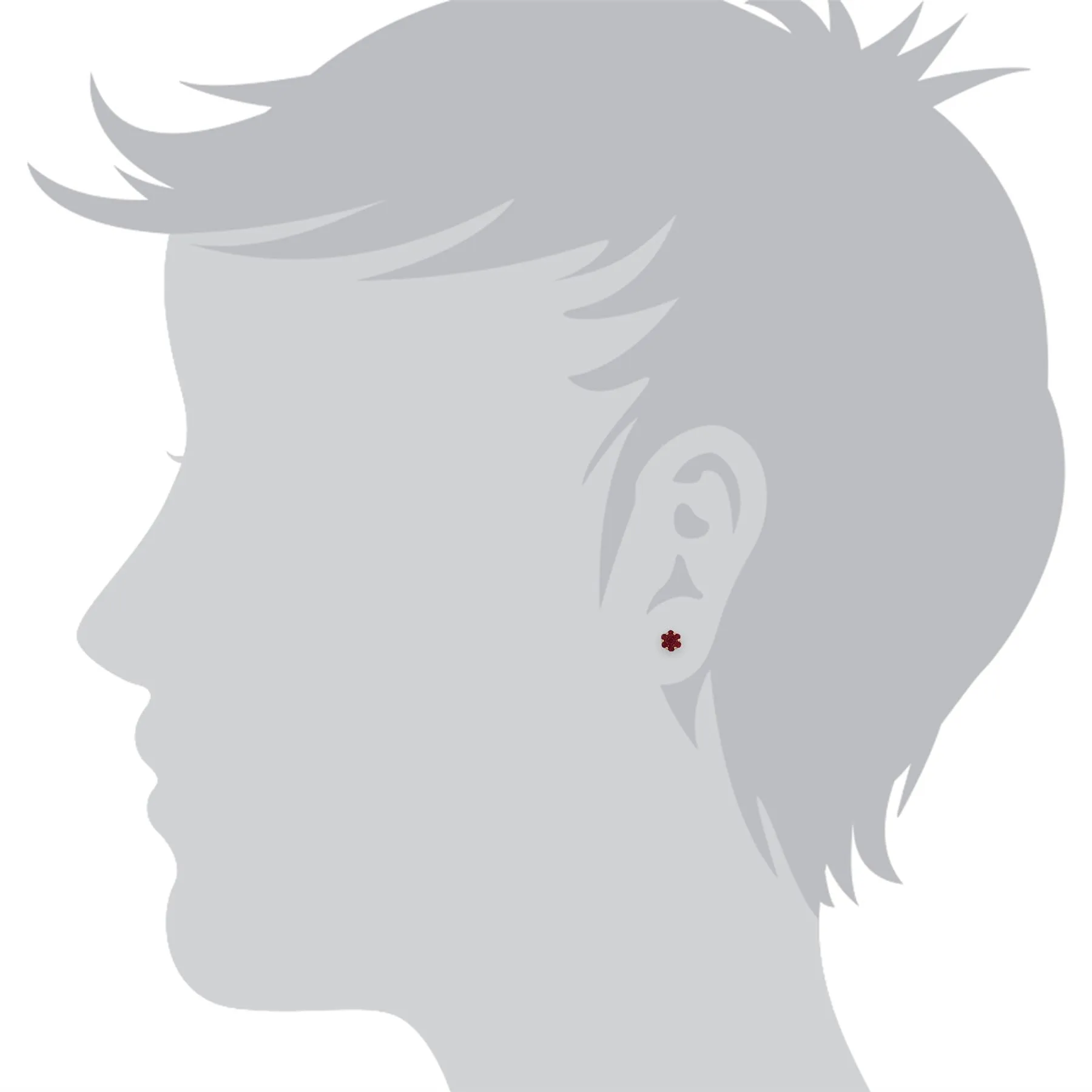Rubin Trauben Ohrstecker in 9ct Gelb Gold