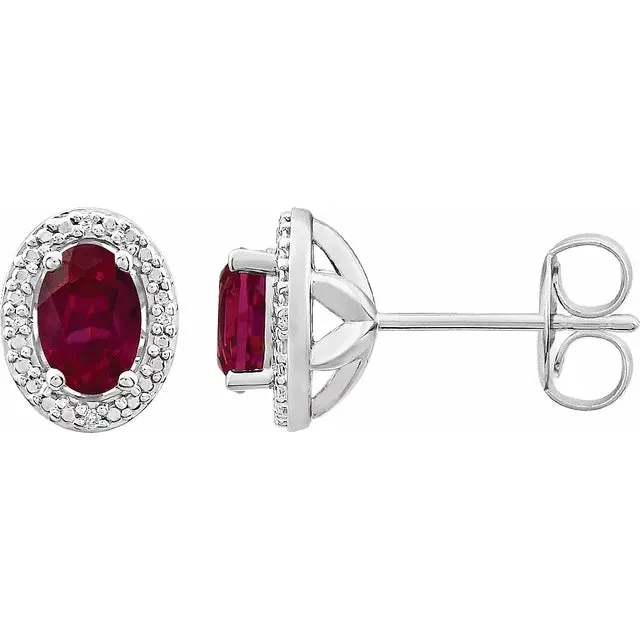 Ruby Diamond Earrings