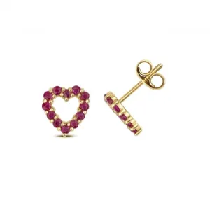 Ruby Heart Earring Stud Earrings ED408R