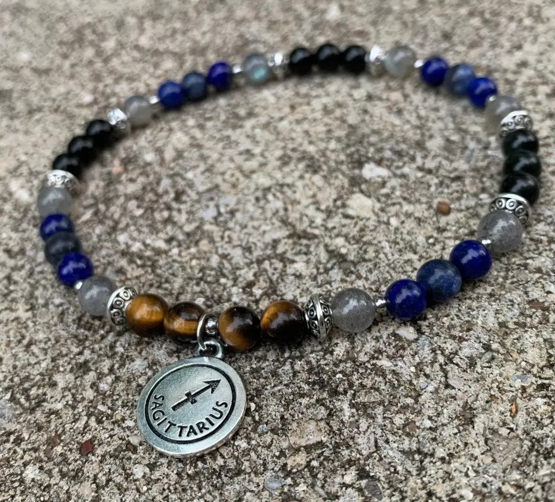 Sagittarius Energy - Zodiac Horoscope " The Optimistic Sagittarius " November December Birthday - Crystal Healing Quality Gemstone Anklet