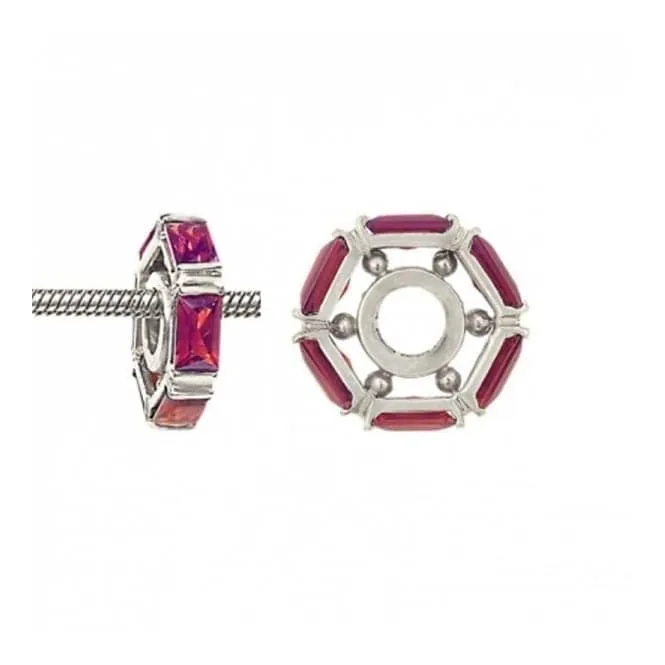 Silver & Garnet Charm S006G