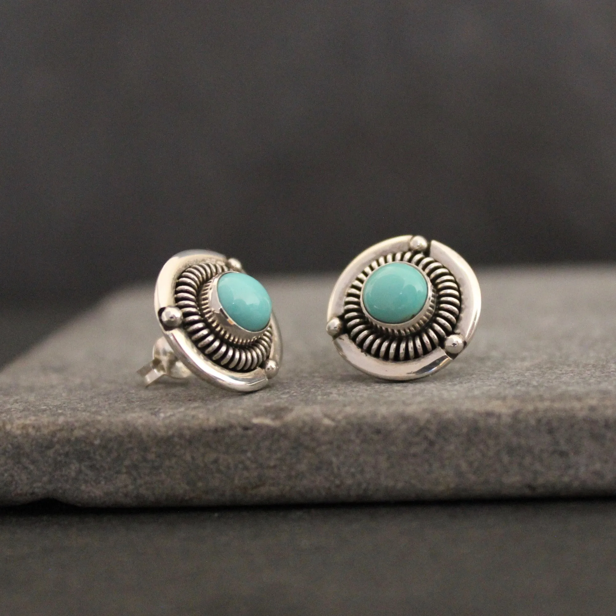 Silver Detailed Flores Stud Earrings