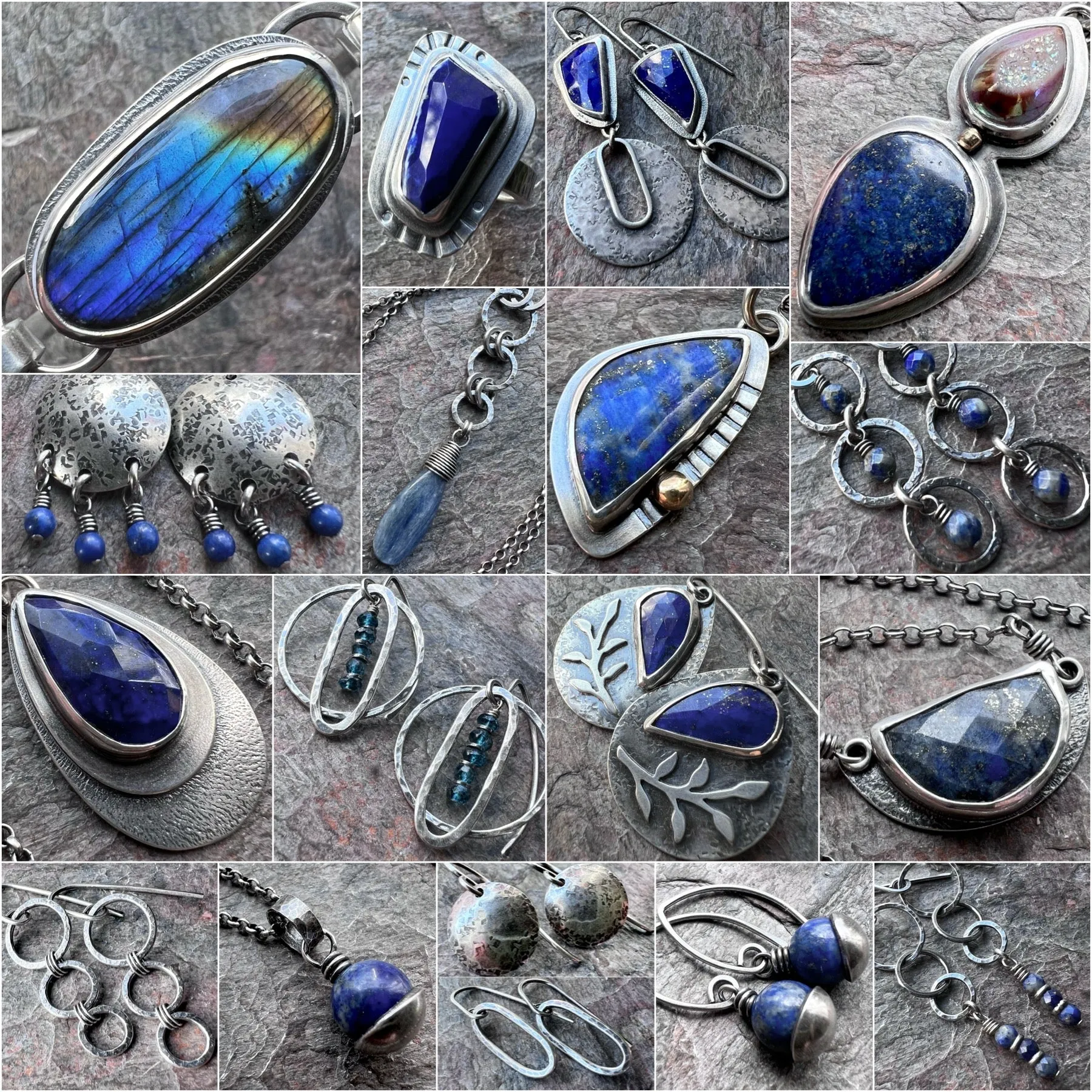 Sterling Silver Lapis Ring Genuine Lapis Lazuli Blue Natural Stone Statement Ring One of a Kind Handmade Jewelry