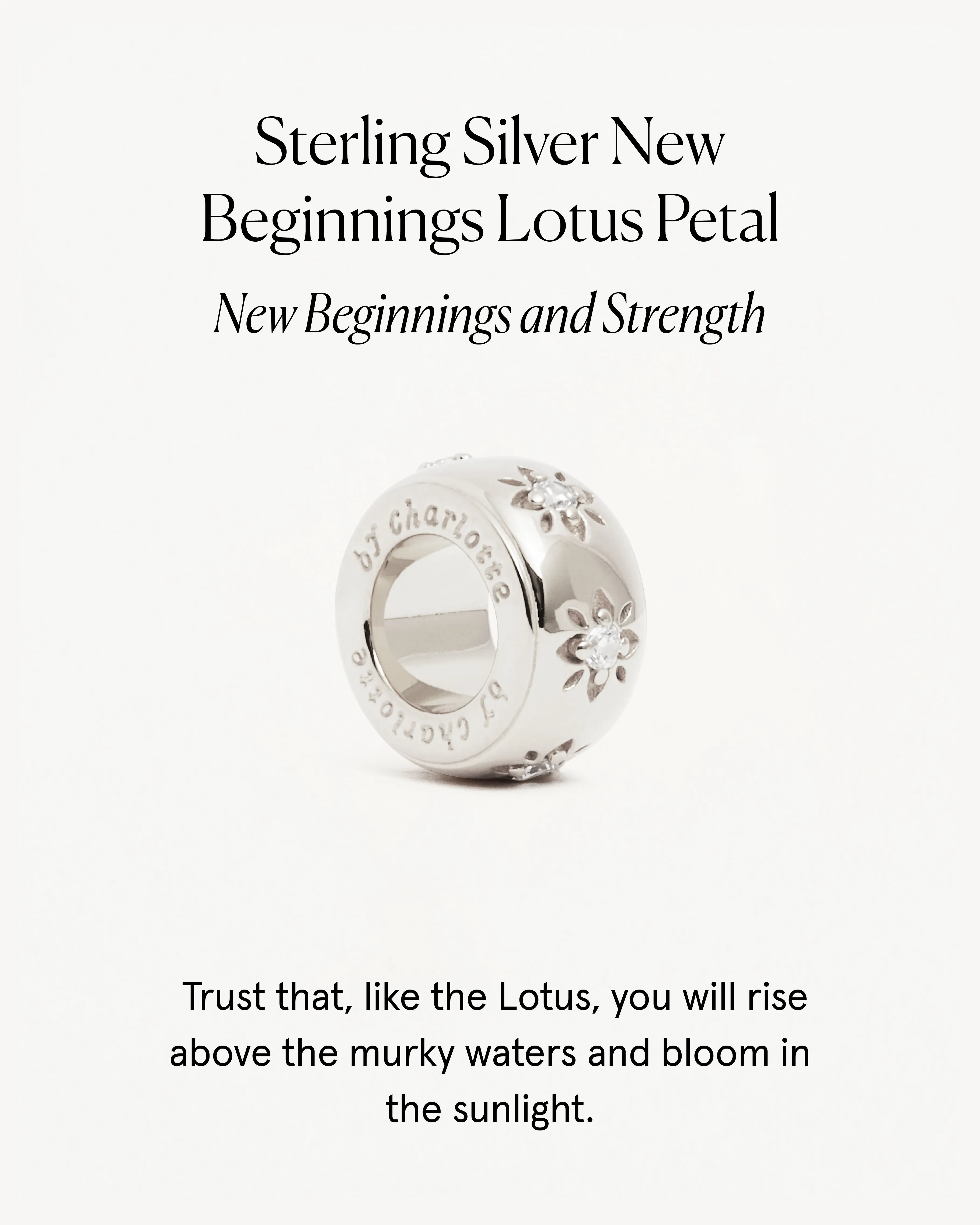 Sterling Silver New Beginnings Lotus Petal Charm