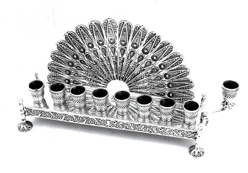Stunning Hanukkah Menorah Filigree Art