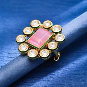 Sukkhi Resplendent  Gold Plated Kundan Golden Ring for Women