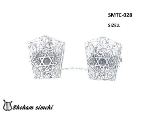 Tallit Clips Sterling Silver Filigree Star Pentagon