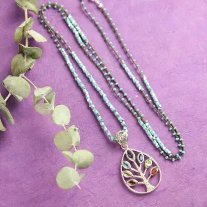 Tree of Life Chakra Gemstone Necklace