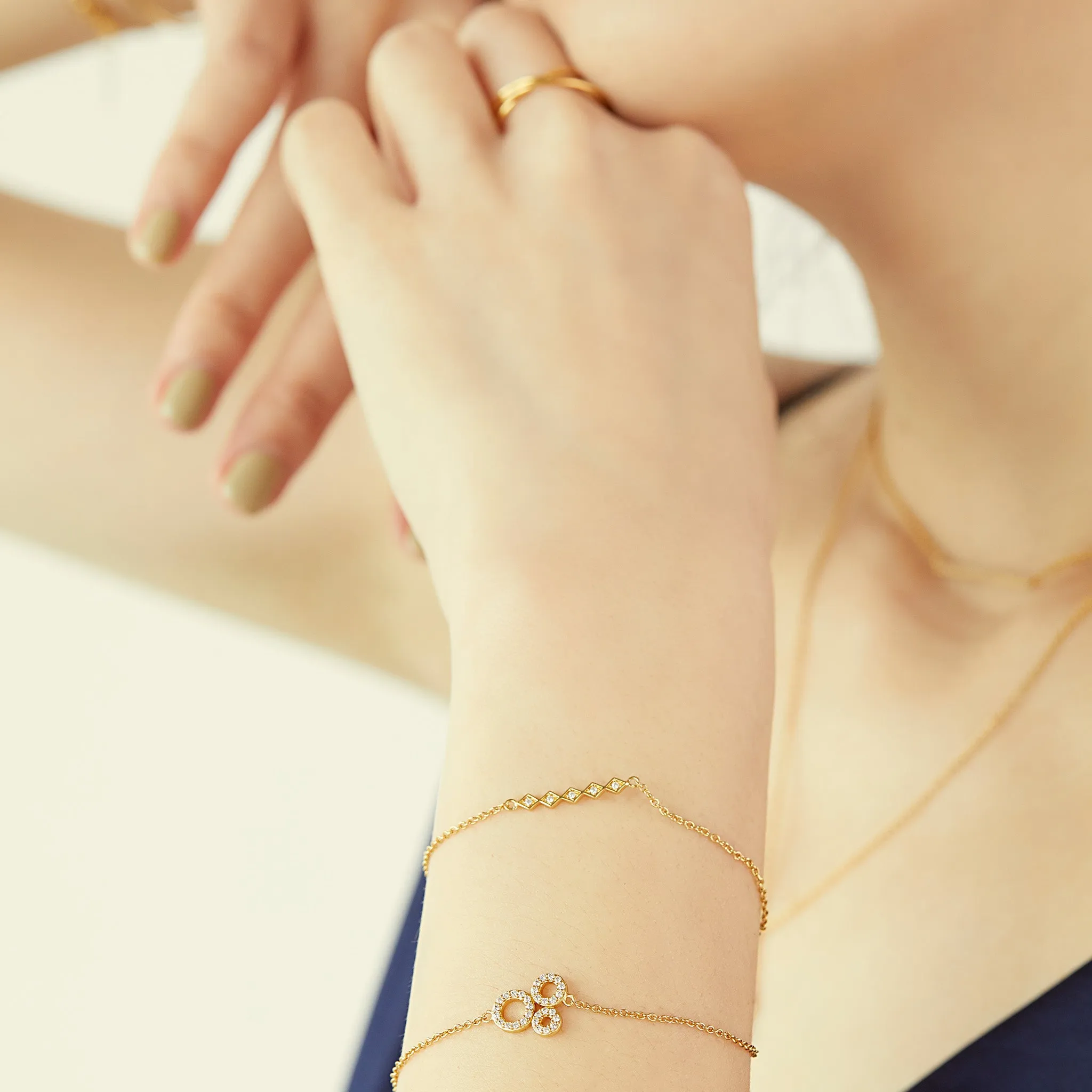 Triple Crystal Circle Bracelet