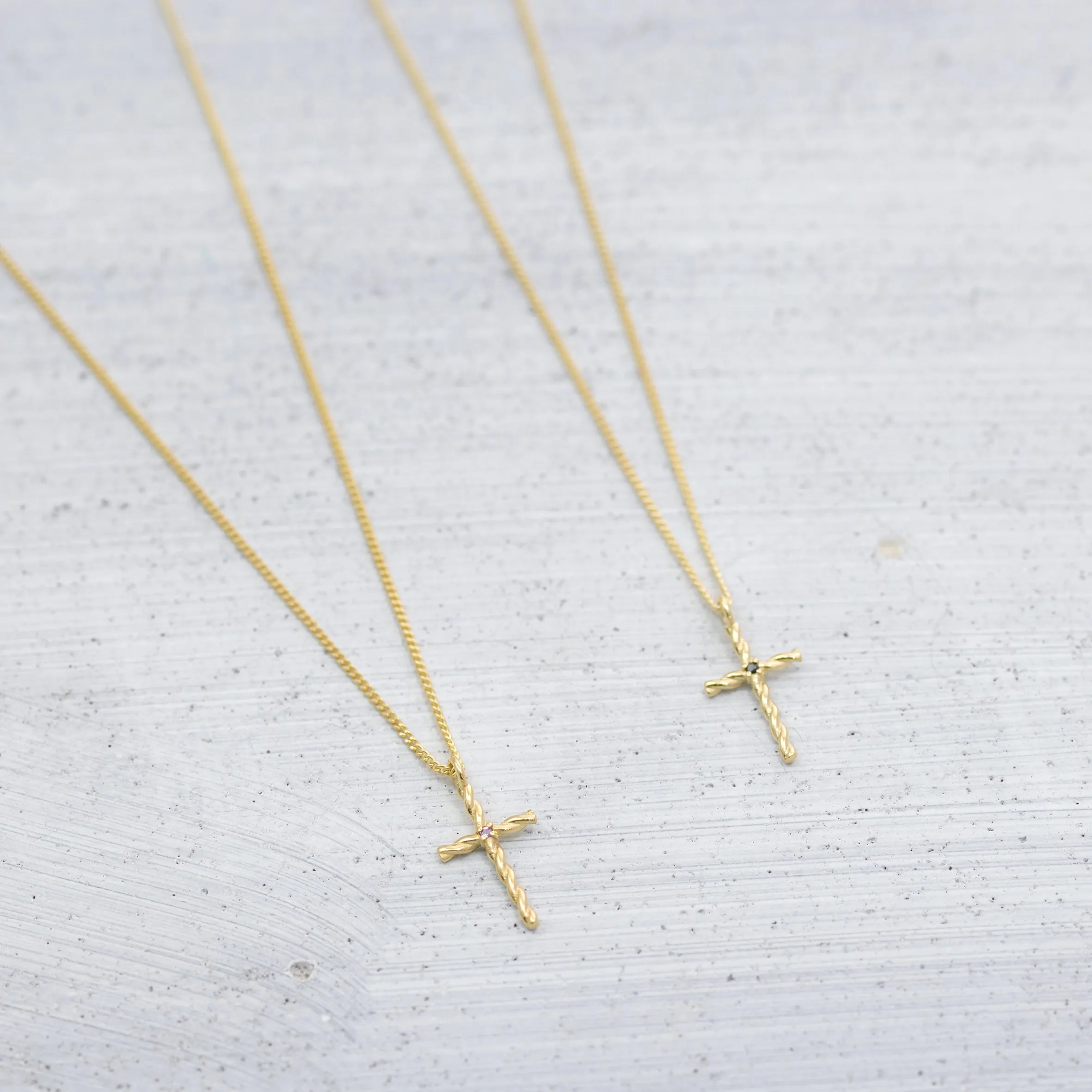 Twisted cross Necklace - 14K/ 18K Gold