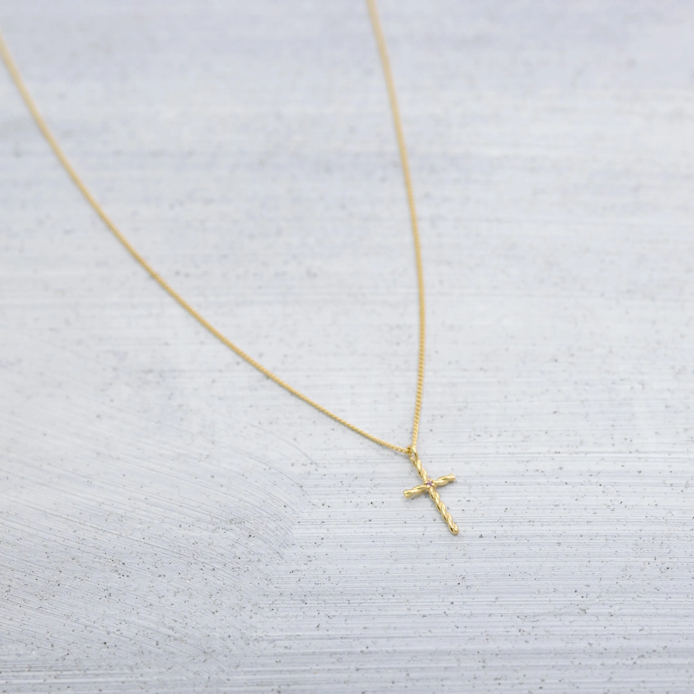 Twisted cross Necklace - 14K/ 18K Gold