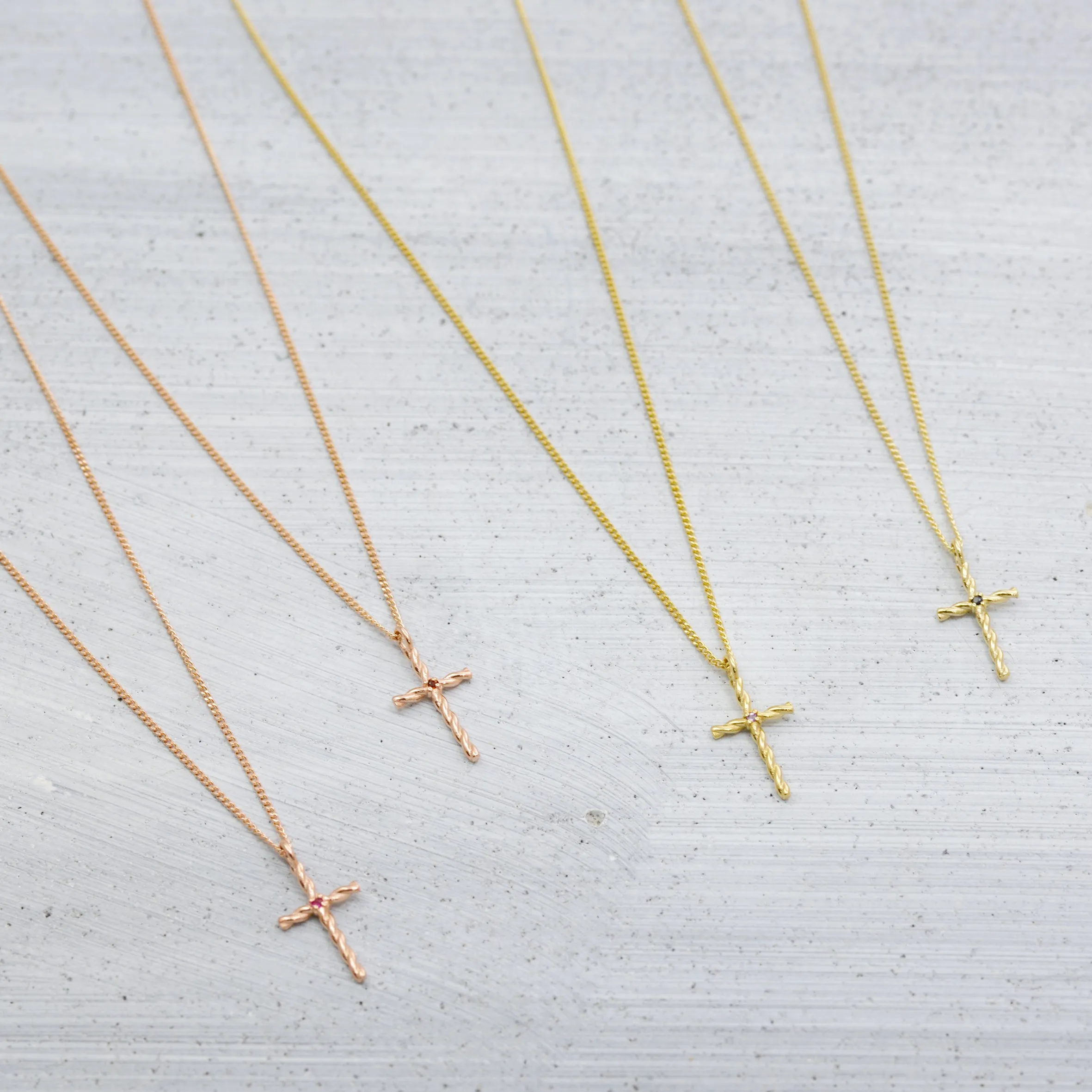 Twisted cross Necklace - 14K/ 18K Gold