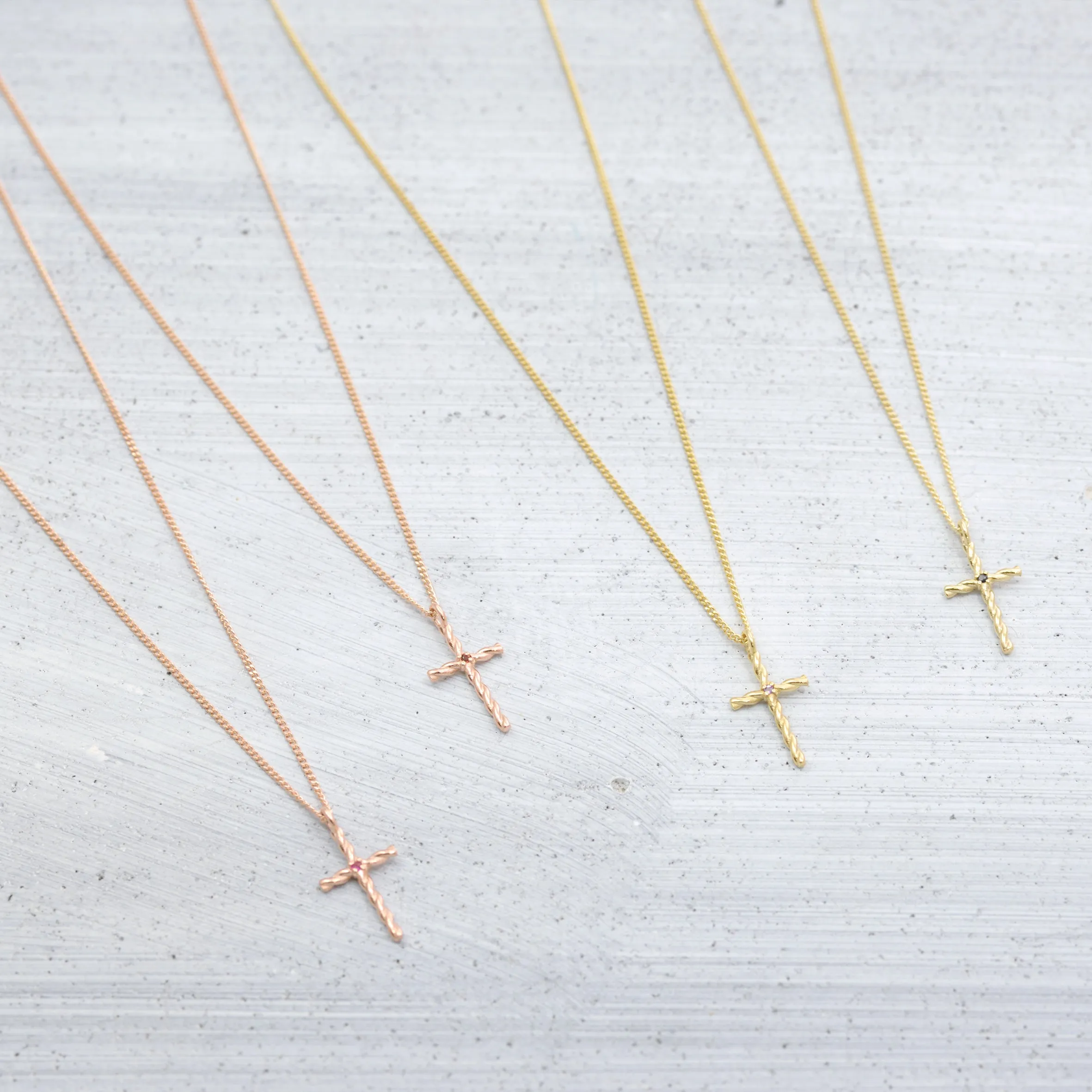 Twisted cross Necklace - 14K/ 18K Gold