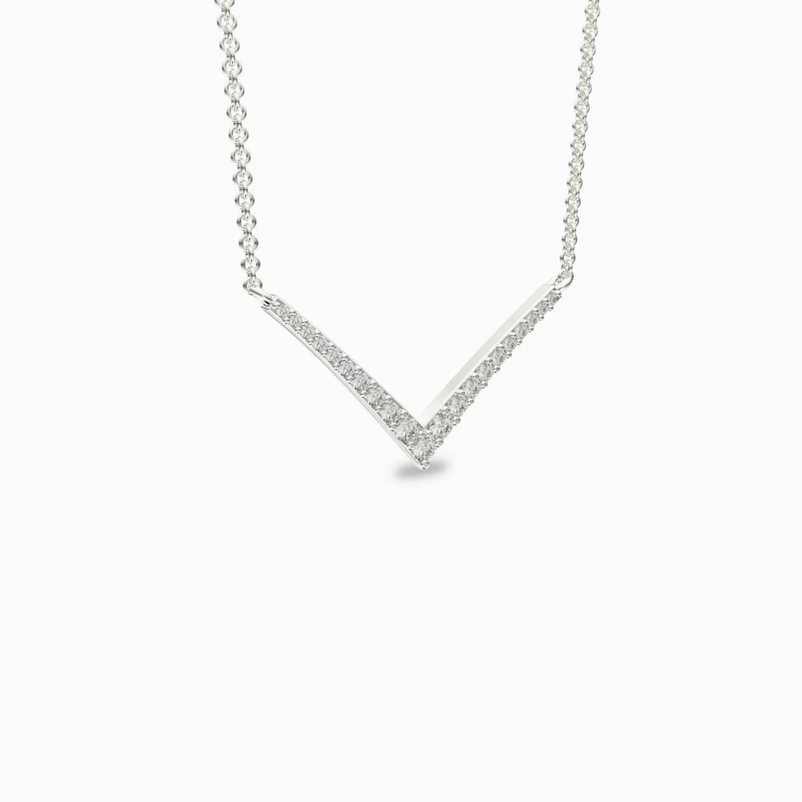 V Shaped Diamond Pendant Necklace