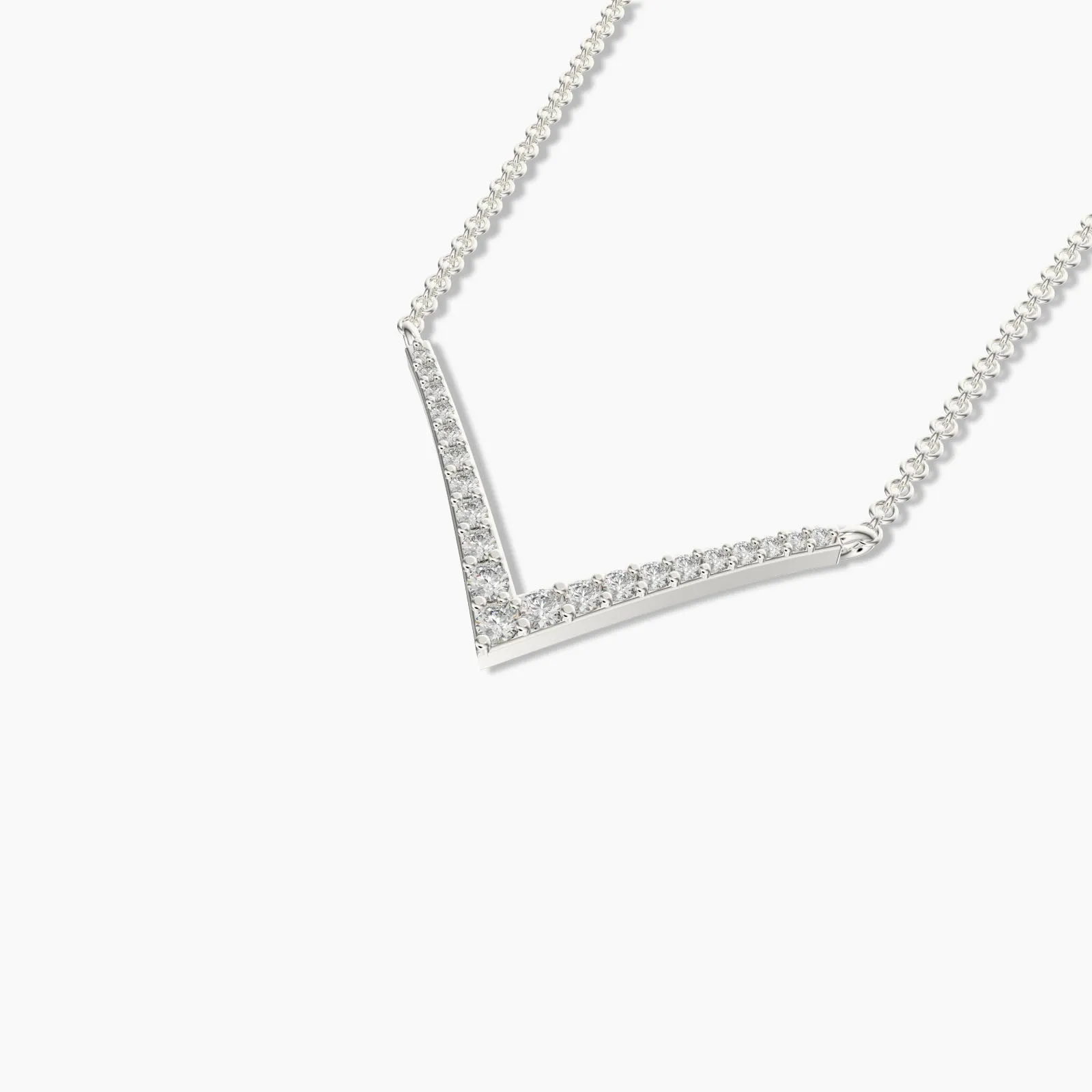V Shaped Diamond Pendant Necklace