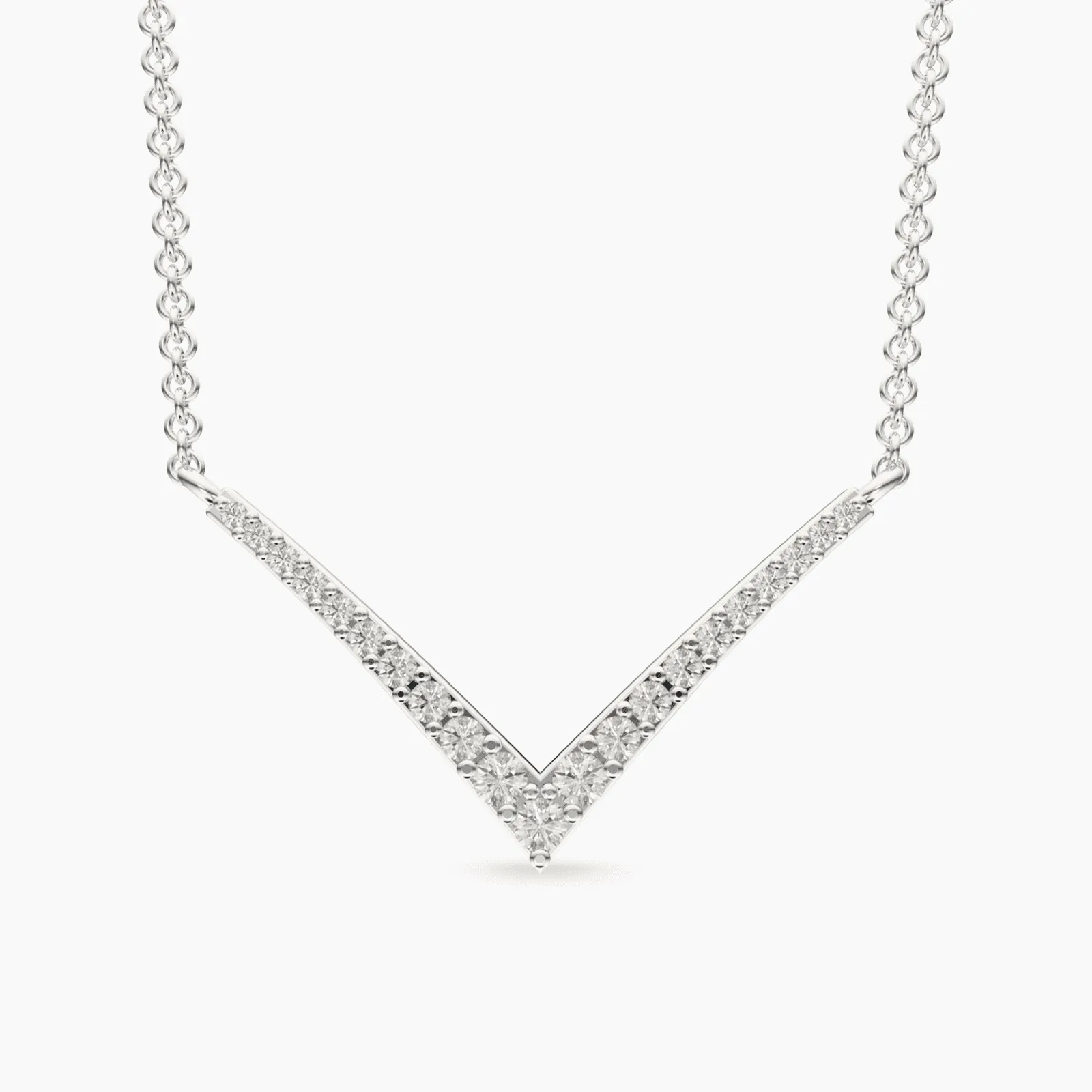 V Shaped Diamond Pendant Necklace